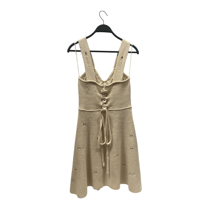 Heaven By Marc Jacobs/SL Dress/S/Wool/CRM/Distressed Knit Dress