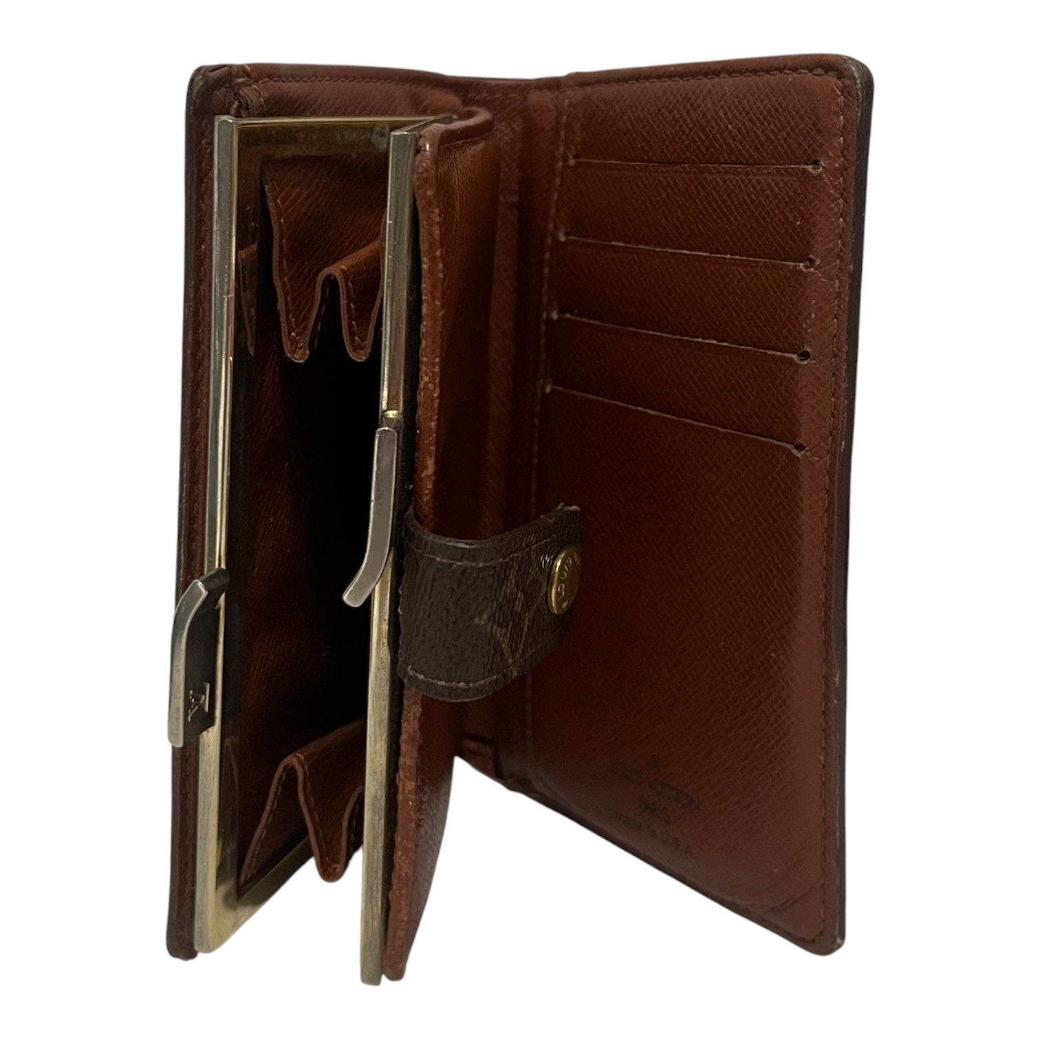 LOUIS VUITTON/Bifold Wallet/Monogram/Leather/BRW/kiss lock portefeuille view 3