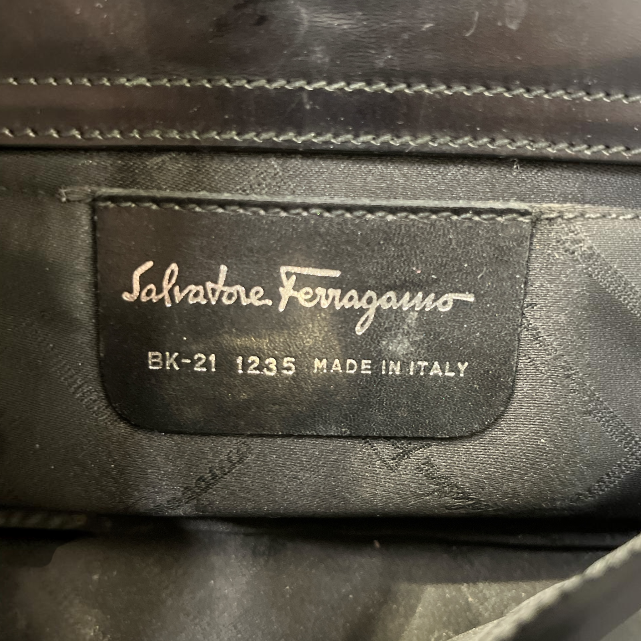 Salvatore Ferragamo/Hand Bag/Monogram/Leather/BLK/EMBOSSED GANCINI SILVER DETAIL view 3