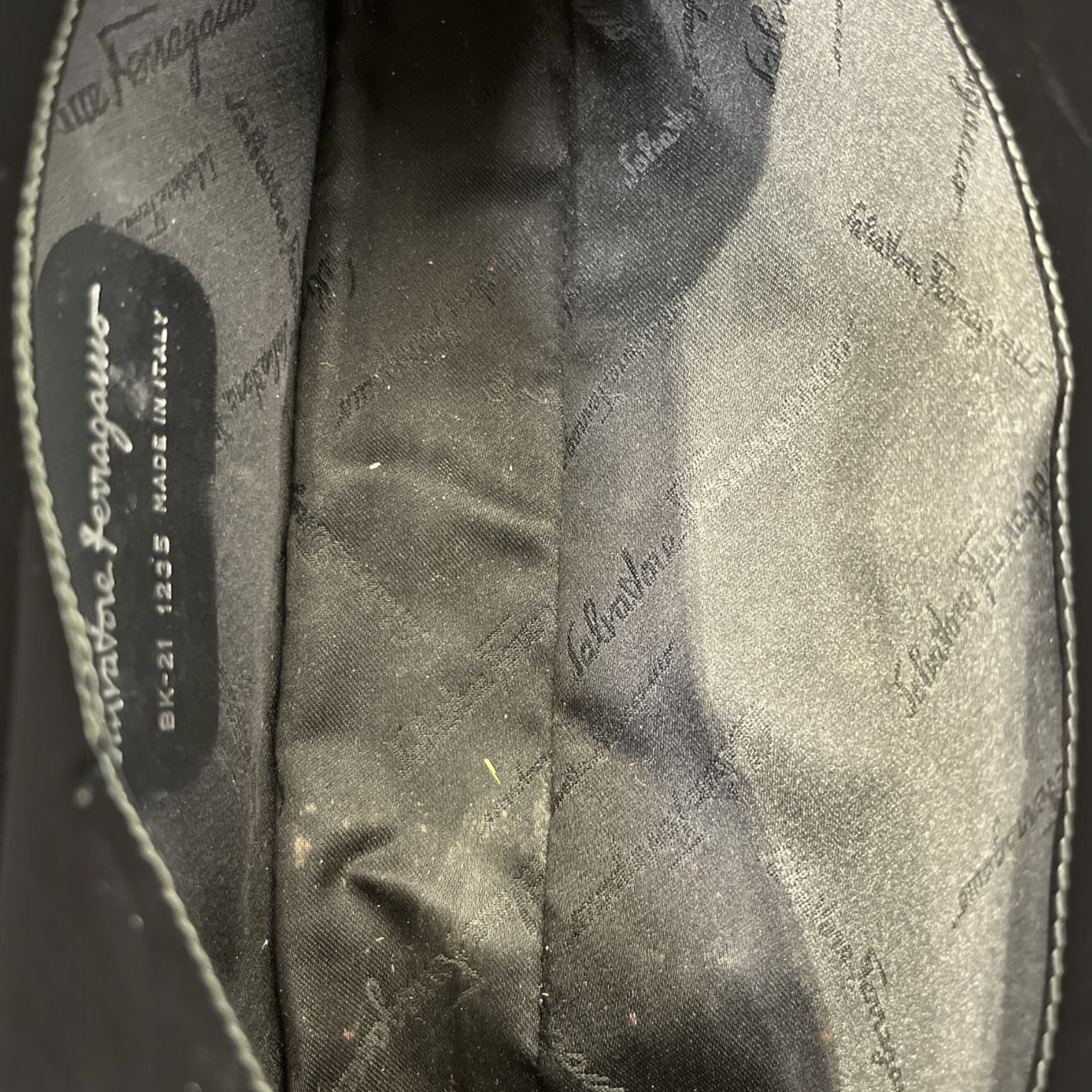 Salvatore Ferragamo/Hand Bag/Monogram/Leather/BLK/EMBOSSED GANCINI SILVER DETAIL view 7