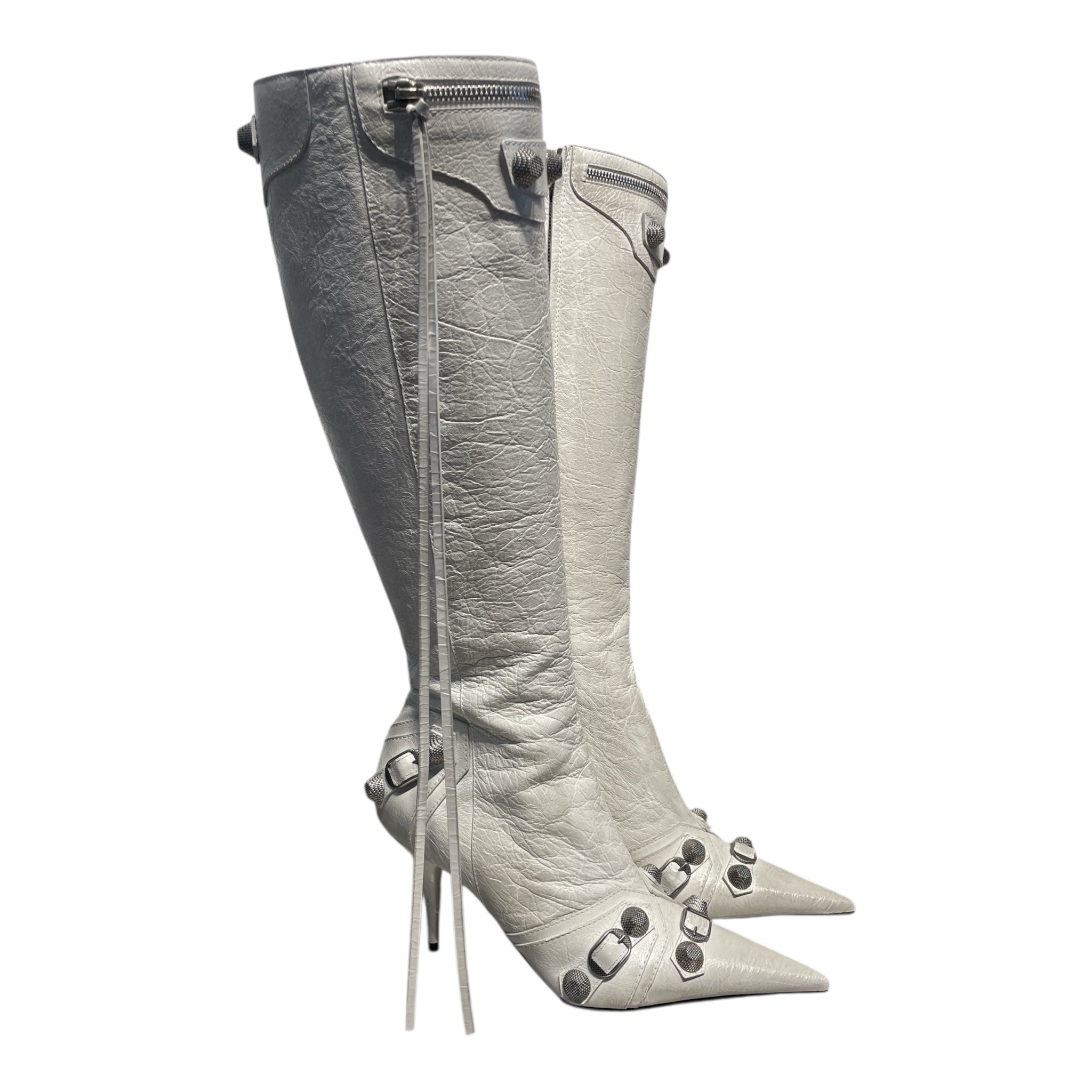 BALENCIAGA/Boots/EU 39/Leather/SLV/Side Zip/Studded 694395 view 1