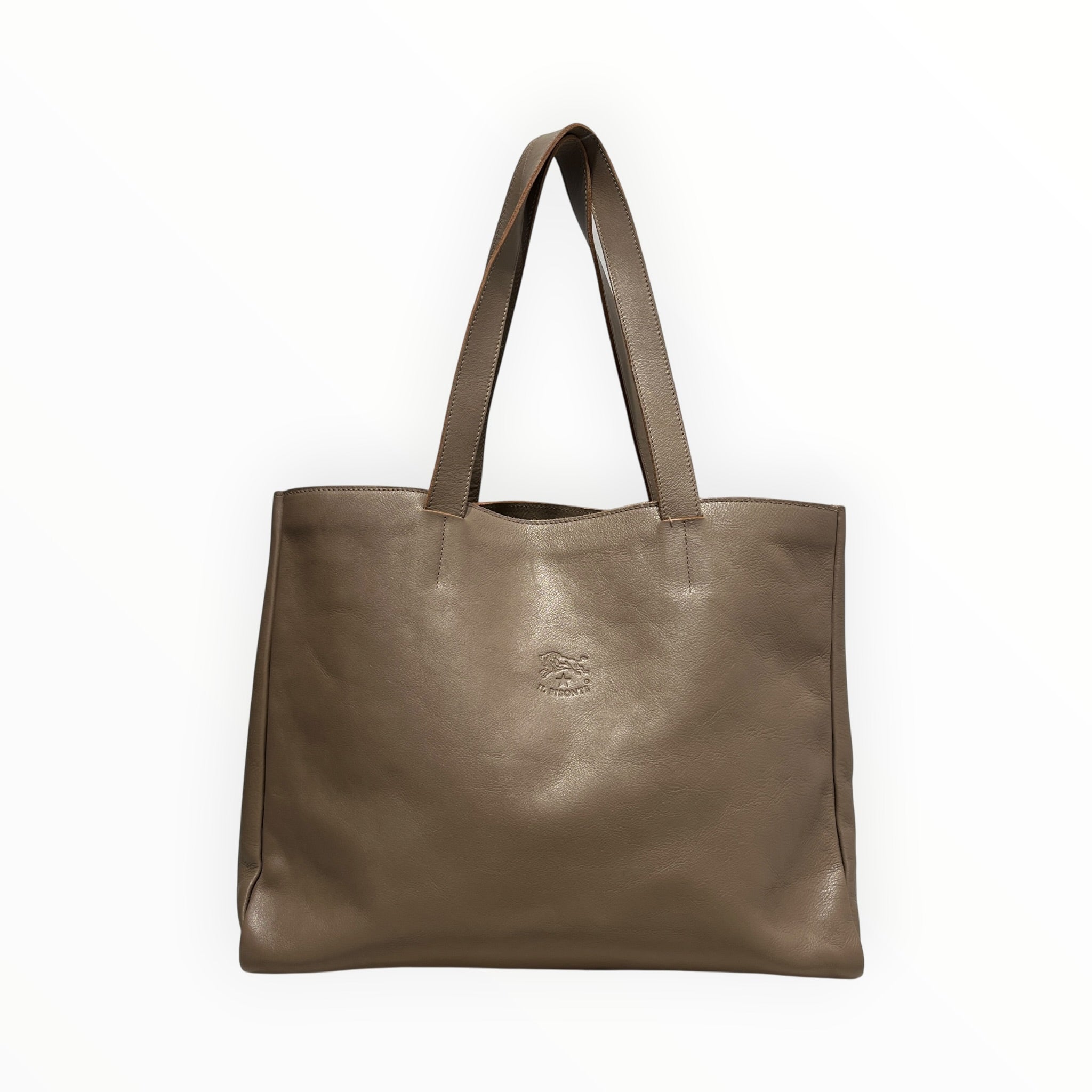 IL BISONTE/Tote Bag/Leather/BEG/ENGRAVED LOGO TOTE view 1