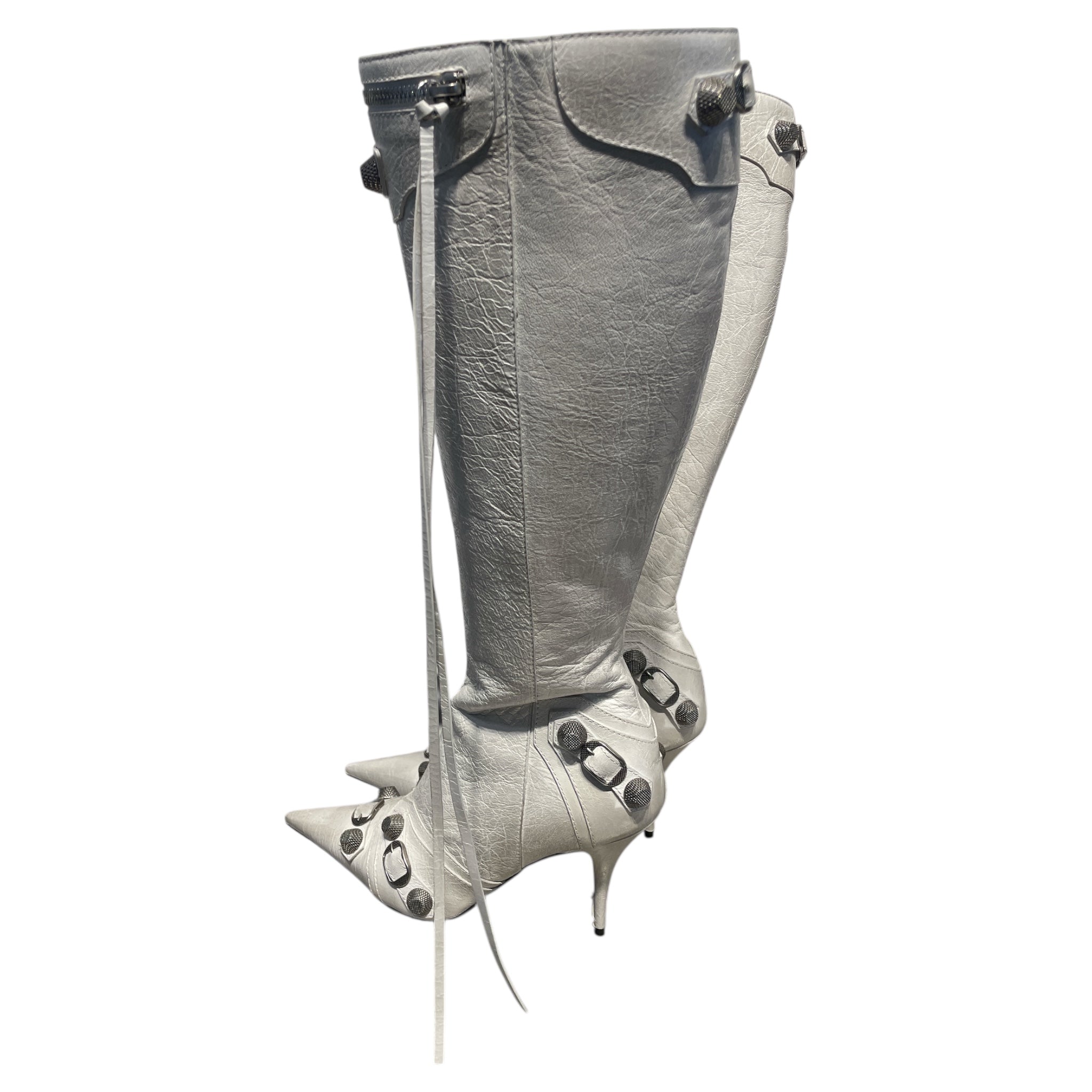BALENCIAGA/Boots/EU 39/Leather/SLV/Side Zip/Studded 694395 view 2