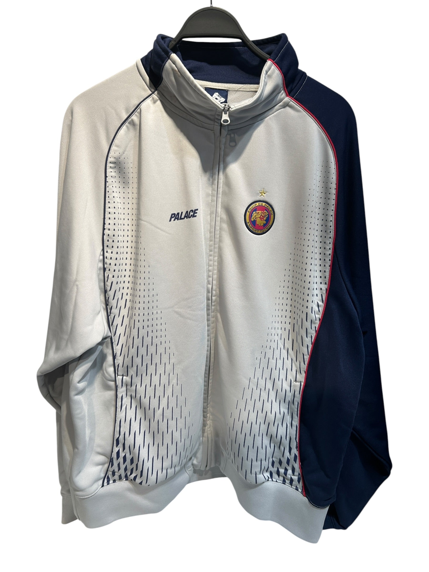 PALACE/Track Jkt/XL/Cotton/GRY/pro team polyknit funnel view 1