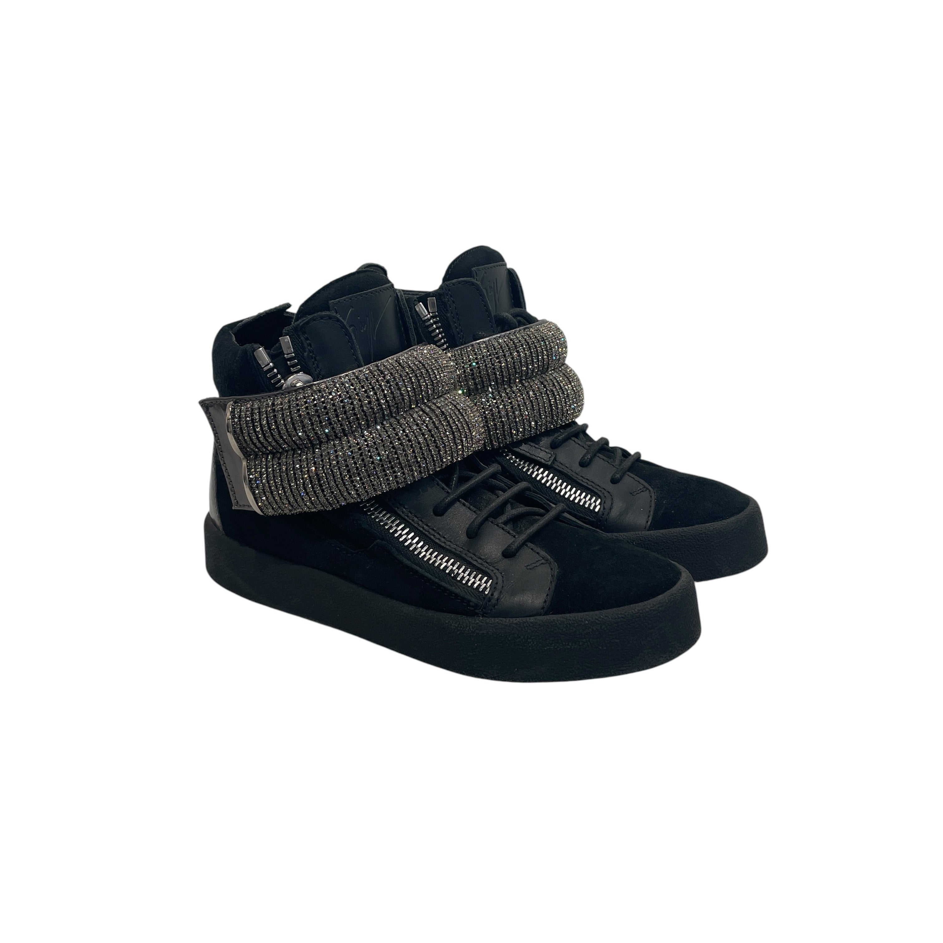 Giuseppe Zanotti/Shoes/EU 36/Suede/BLK/HIGH TOP RHINESTONE view 1