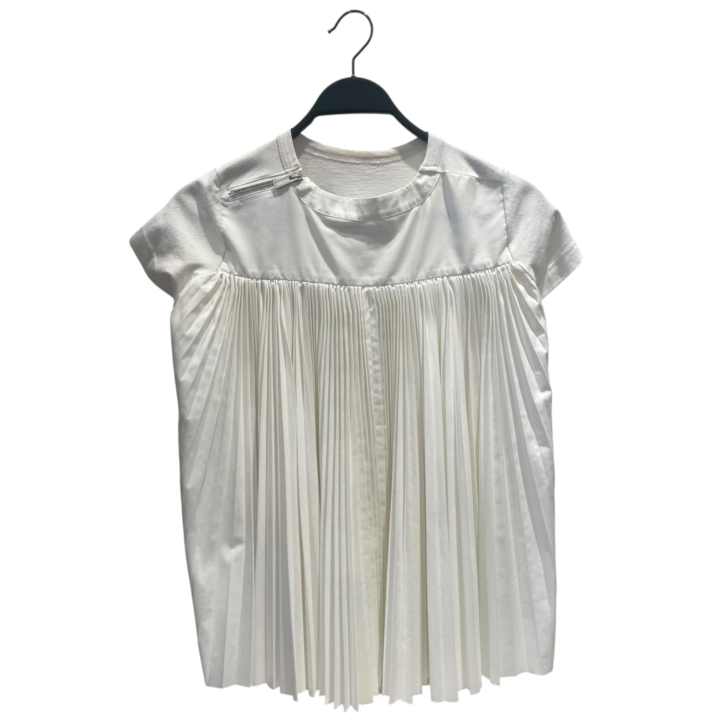 Sacai/T-Shirt/Cotton/WHT/Pleated Shirt view 2