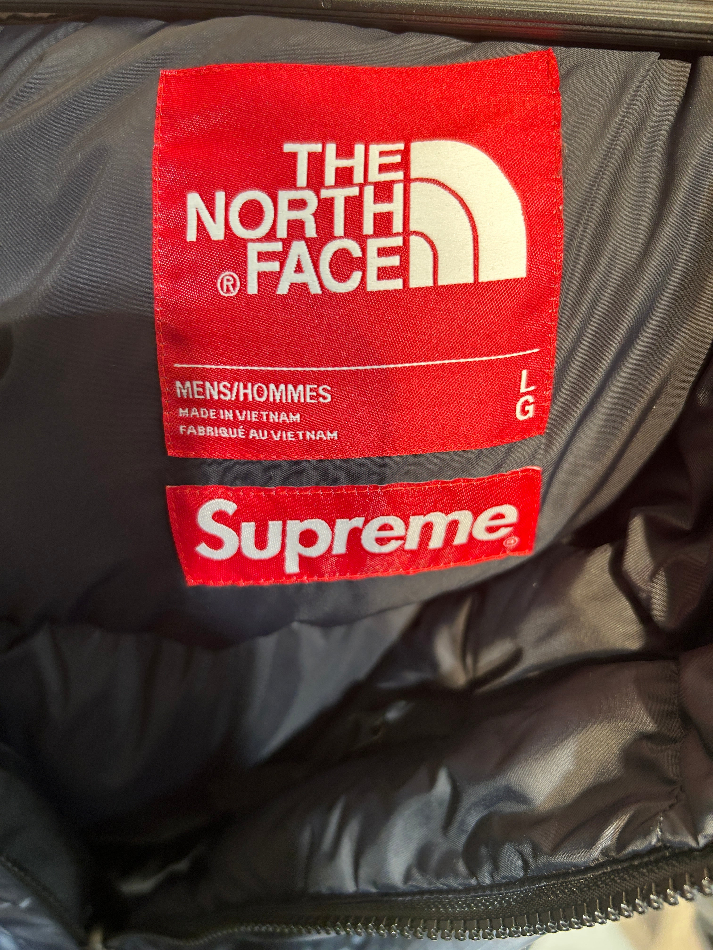 Supreme/THE NORTH FACE/Puffer Jkt/L/Polyester/BLK/All Over Print/crinkled print view 3