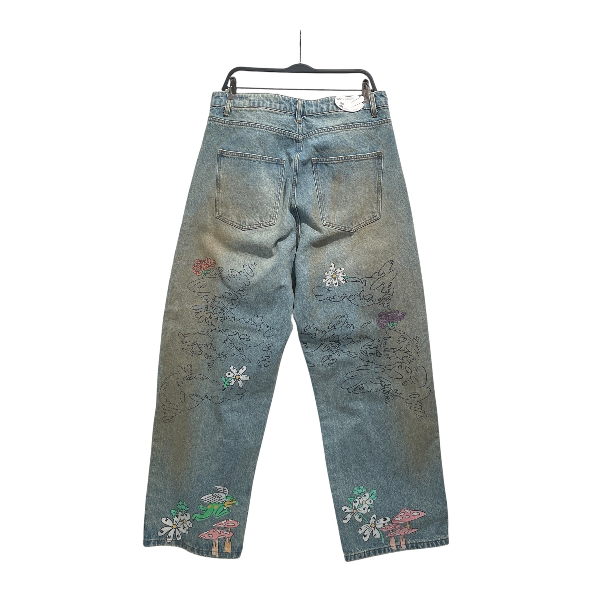 Vintage/Straight Pants/34/Denim/BLU/All Over Print/WNTD  Apparel. ART IS WAR view 2