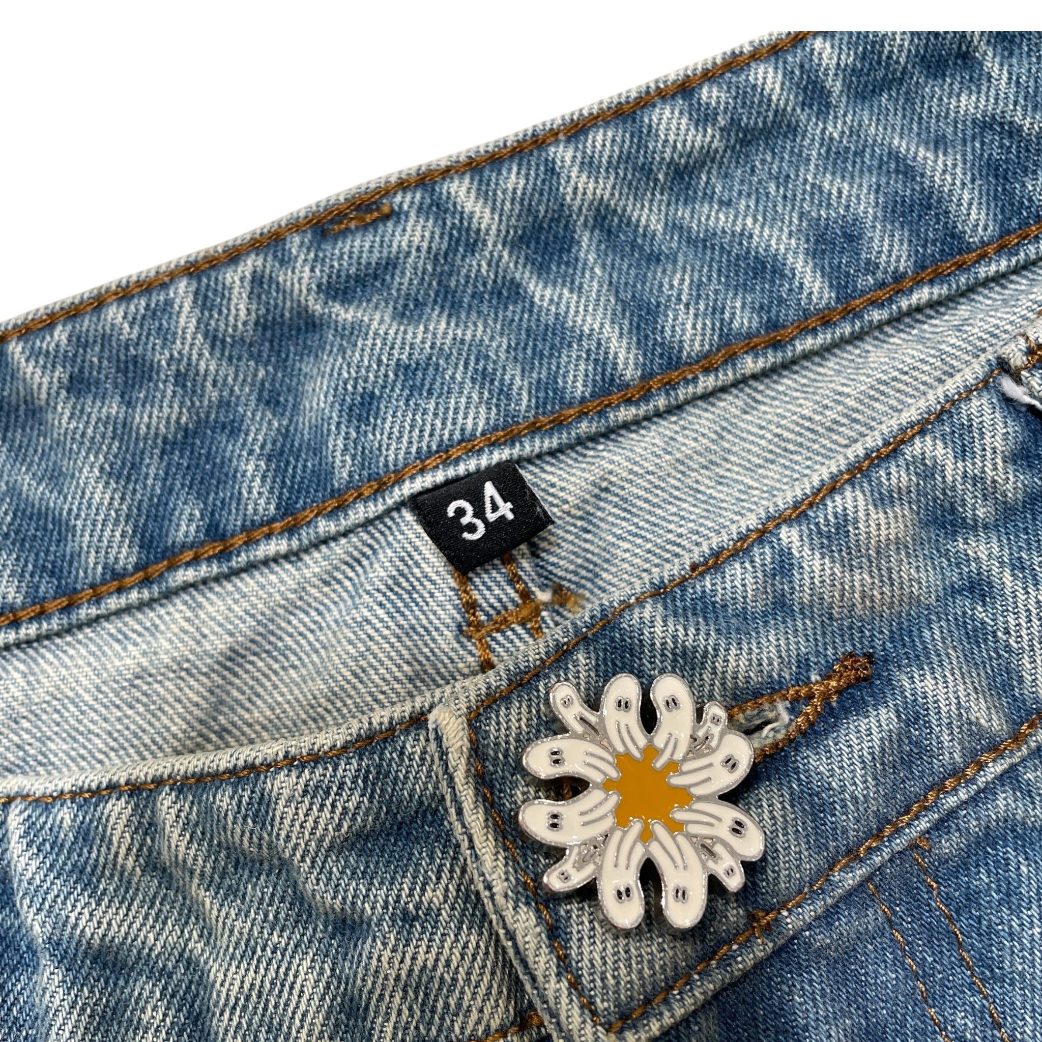 Vintage/Straight Pants/34/Denim/BLU/All Over Print/WNTD  Apparel. ART IS WAR view 3