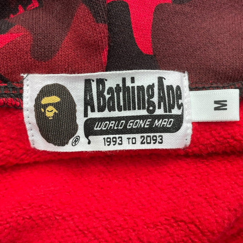A BATHING APE/Zip Up Hoodie/M/Camouflage/Cotton/RED/BAPE x FAZE