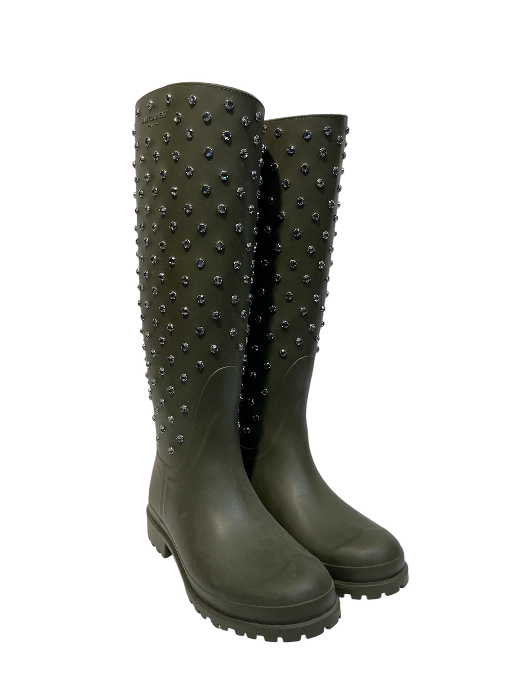 SAINT LAURENT/Rain Boots/UK 4.5/Nylon/KHK/ view 1