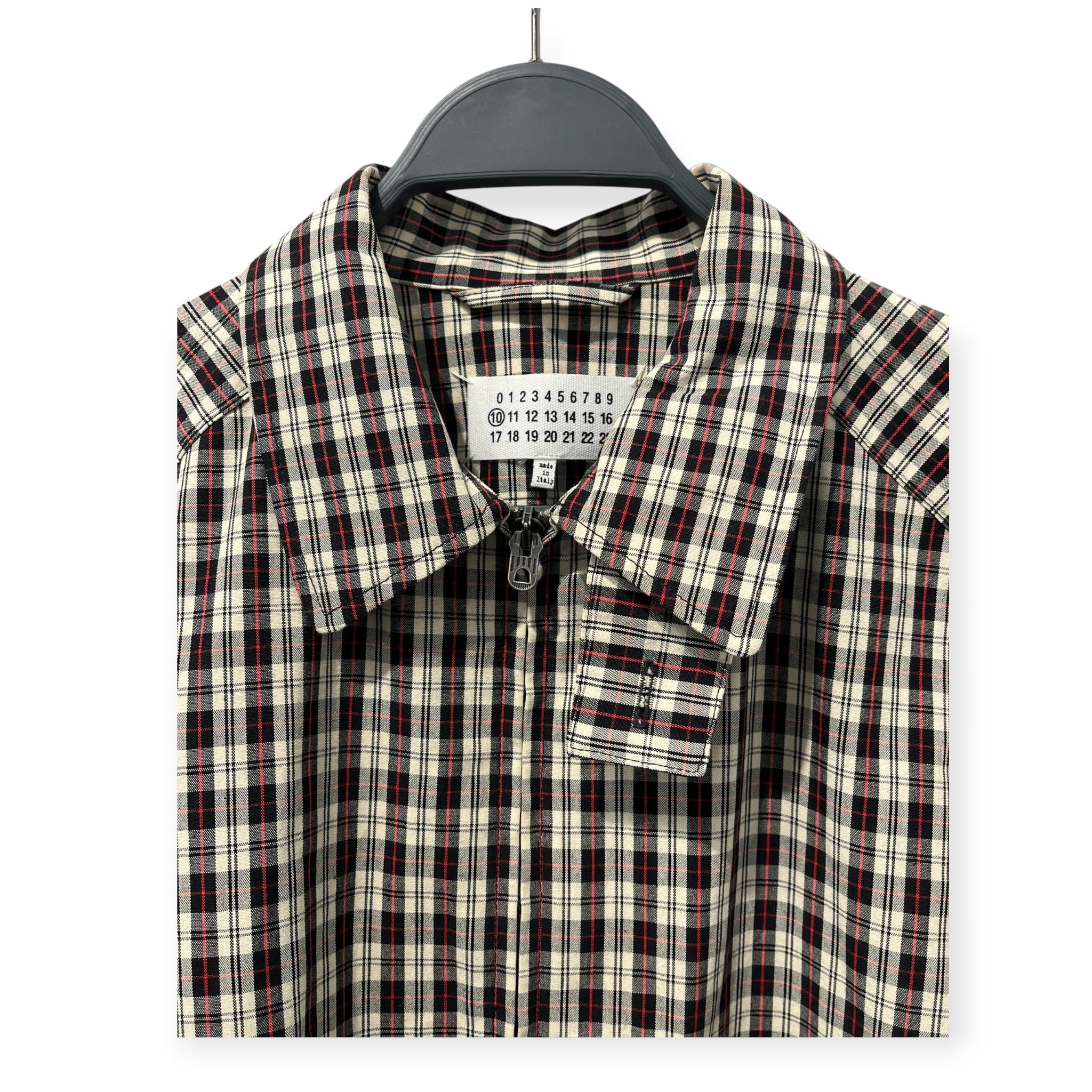 Martin Margiela/Jacket/48/Cotton/RED/Plaid/HARRINGTON ZIP UP view 1