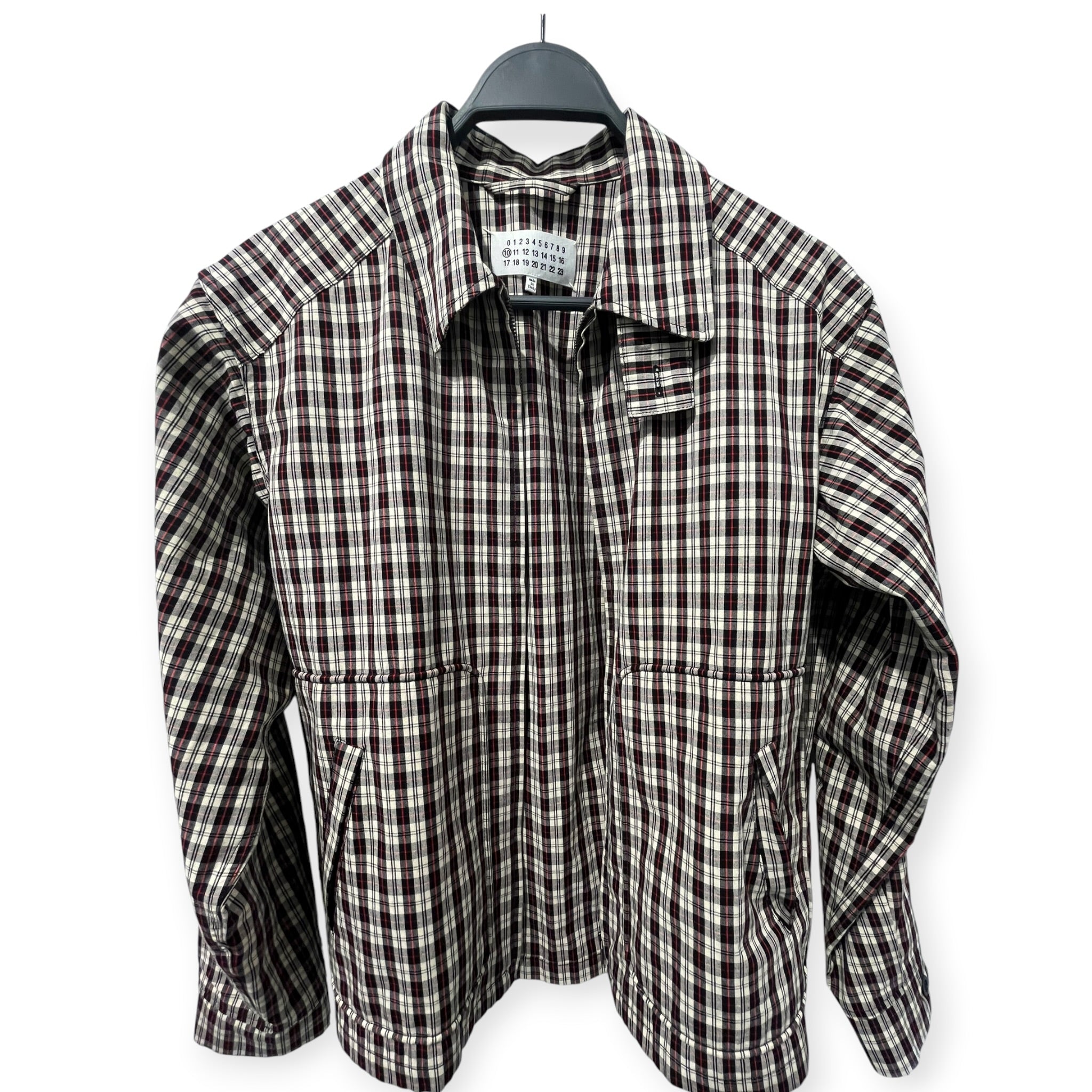 Martin Margiela/Jacket/48/Cotton/RED/Plaid/HARRINGTON ZIP UP view 3