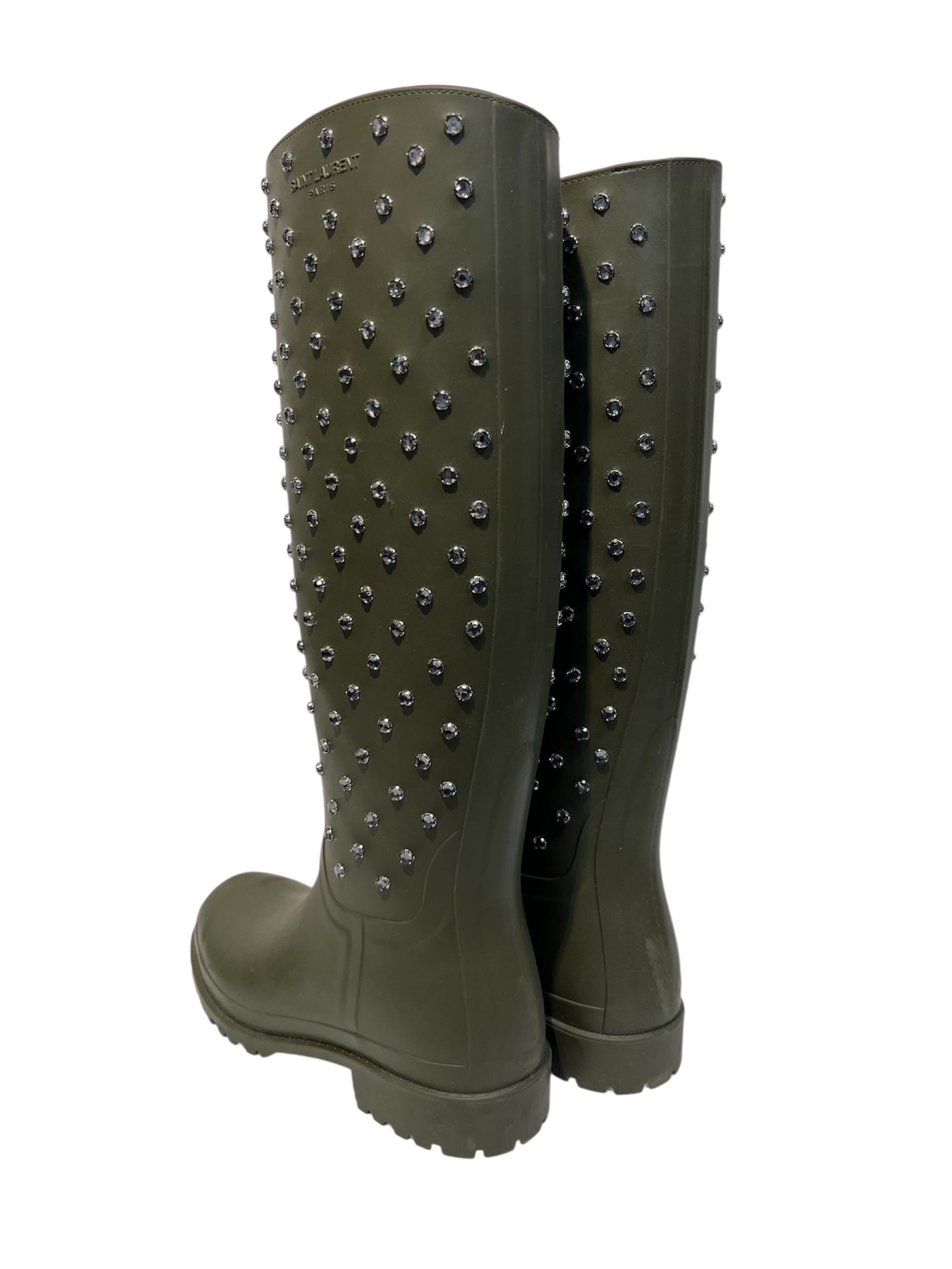 SAINT LAURENT/Rain Boots/UK 4.5/Nylon/KHK/ view 2
