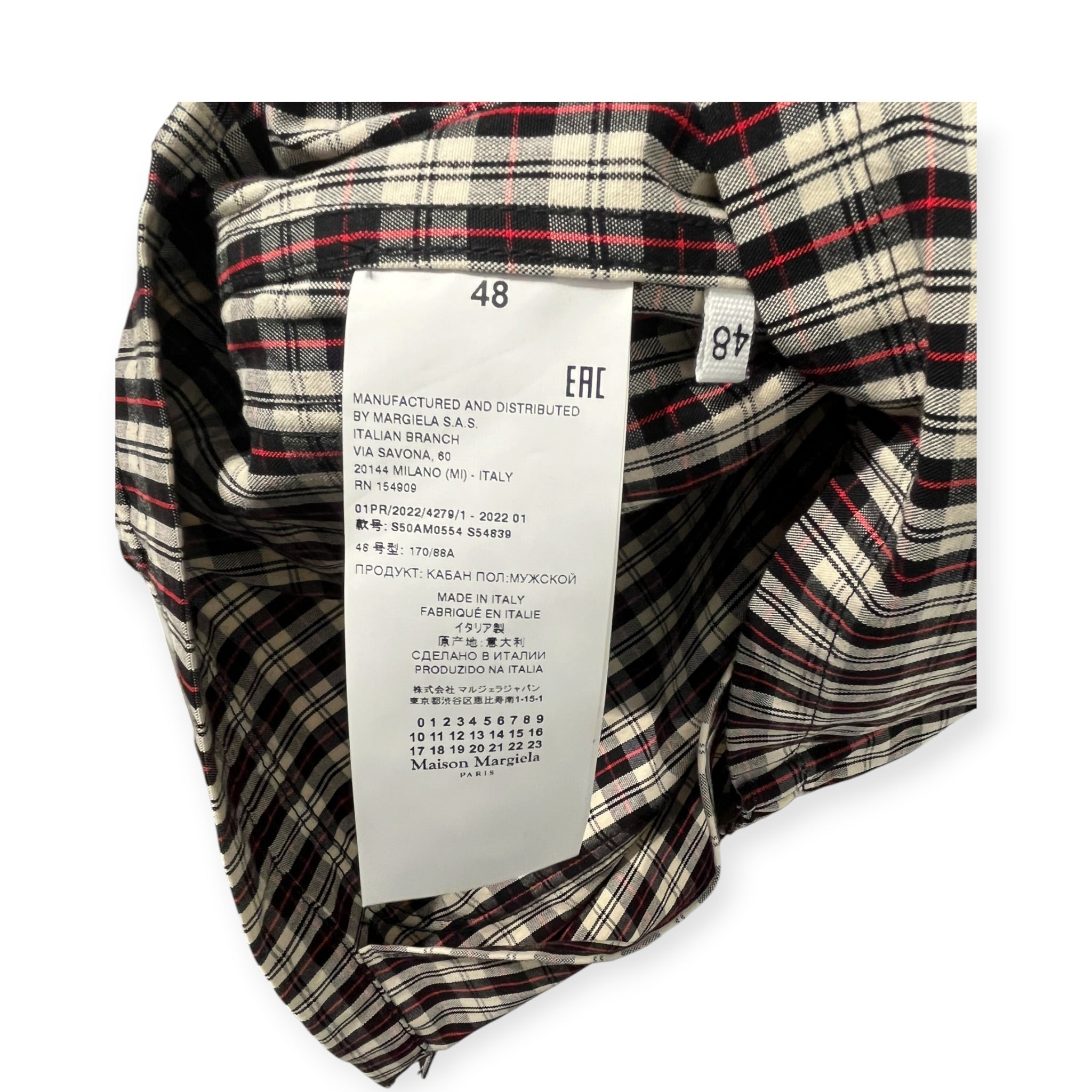 Martin Margiela/Jacket/48/Cotton/RED/Plaid/HARRINGTON ZIP UP view 5