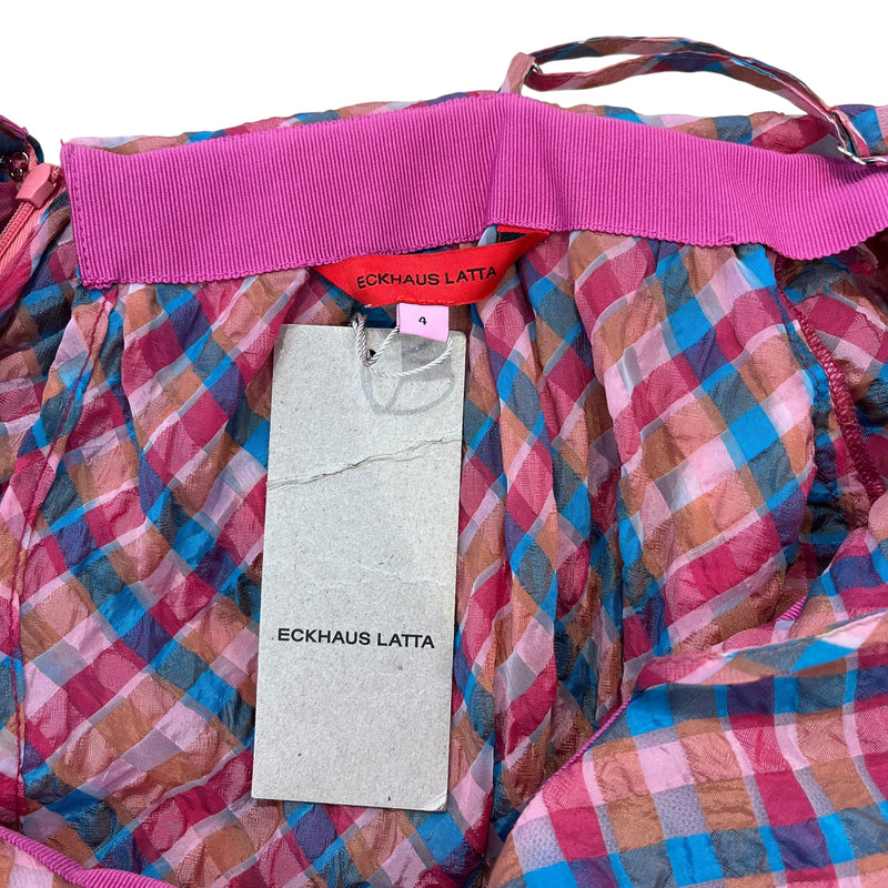 ECKHAUS LATTA/Dress/4/Plaid/Nylon/MLT/Maxi Length/LADY LIBERTY IN A FOAM GROWN