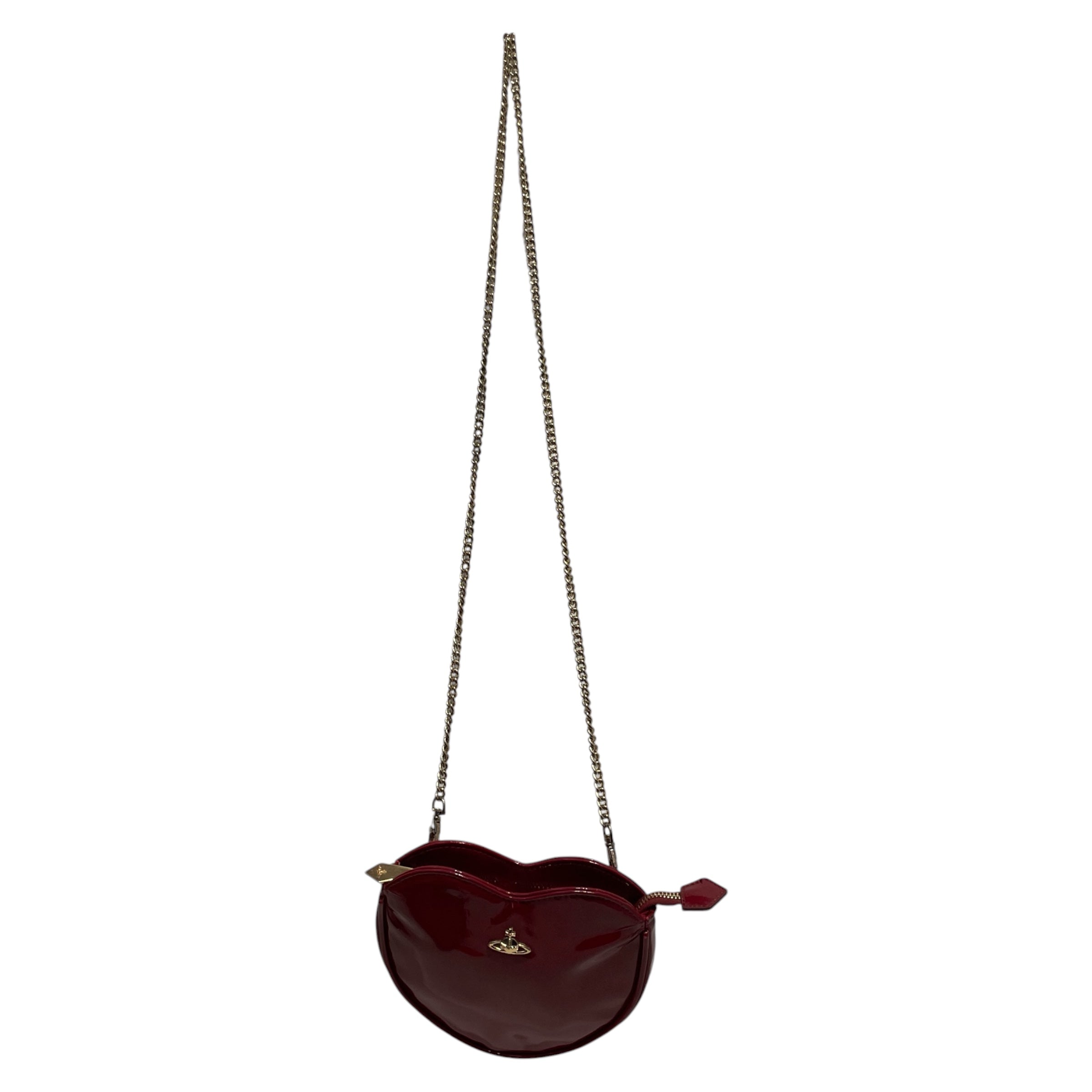 Vivienne Westwood/Hand Bag/Leather/RED/heart gold chain view 1