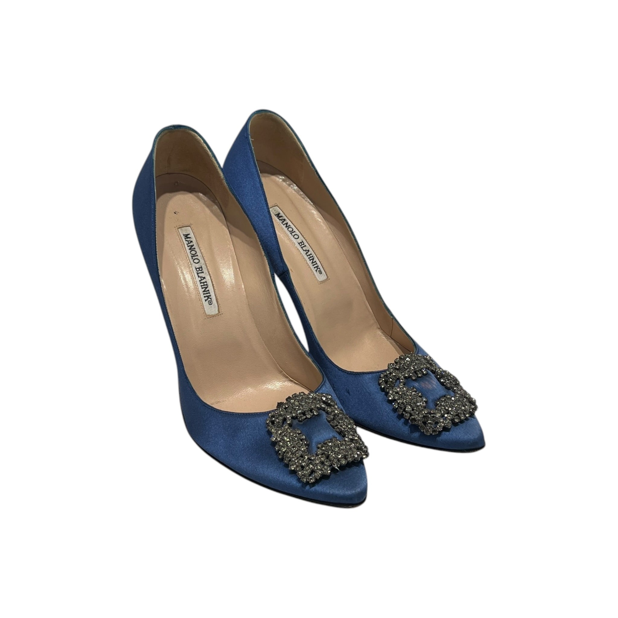 MANOLO BLAHNIK/Heels/US 8/BLU/SQUARE CRYSTAL FRONT view 1