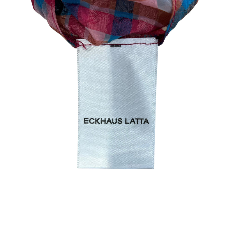 ECKHAUS LATTA/Dress/4/Plaid/Nylon/MLT/Maxi Length/LADY LIBERTY IN A FOAM GROWN