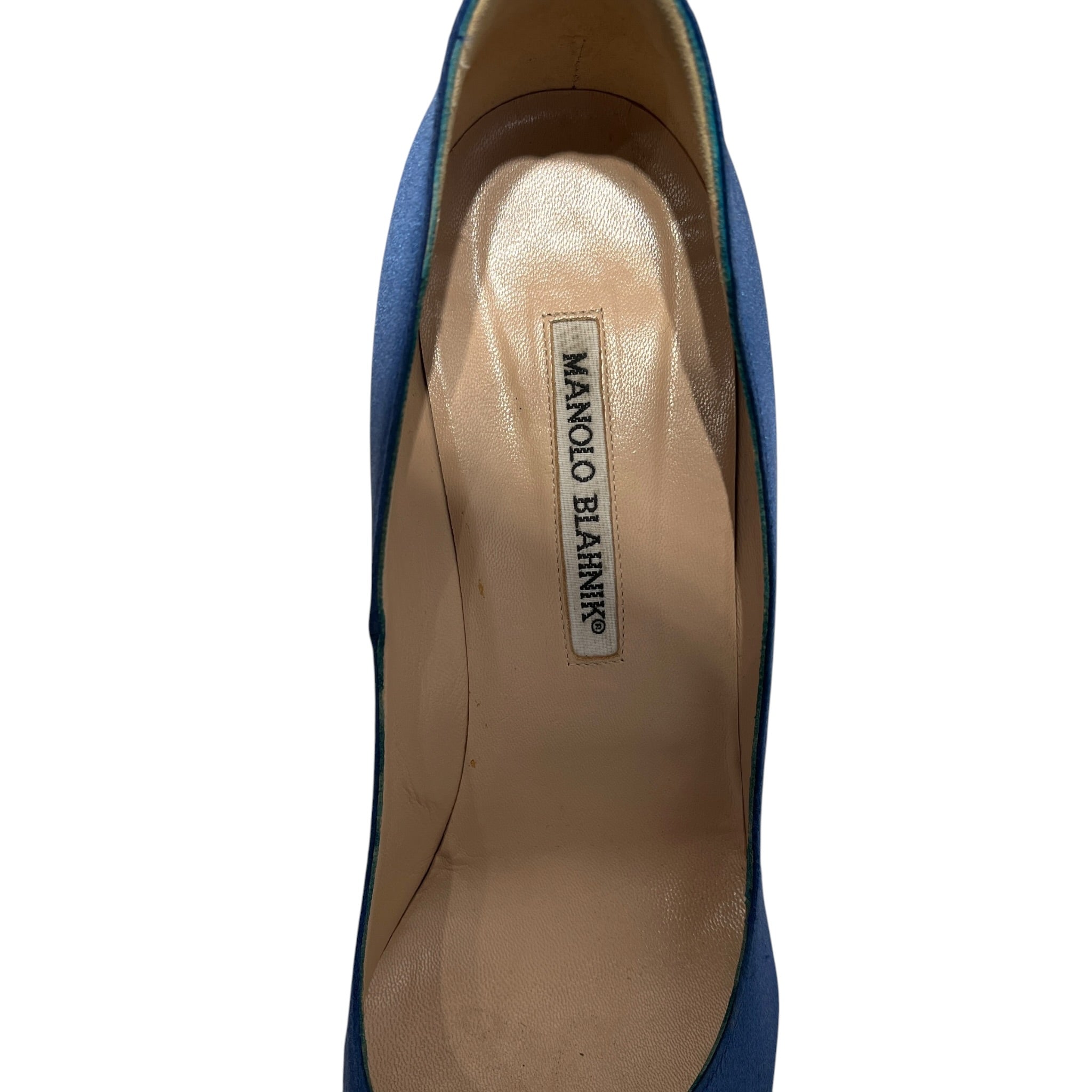 MANOLO BLAHNIK/Heels/US 8/BLU/SQUARE CRYSTAL FRONT view 3