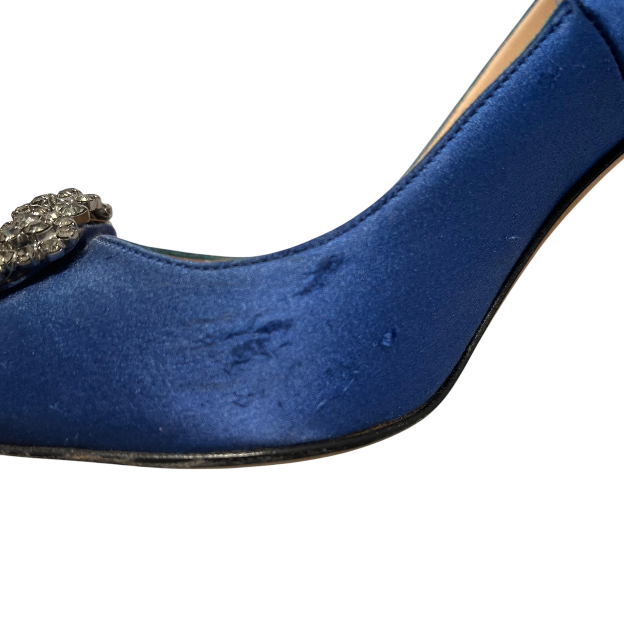 MANOLO BLAHNIK/Heels/US 8/BLU/SQUARE CRYSTAL FRONT view 4