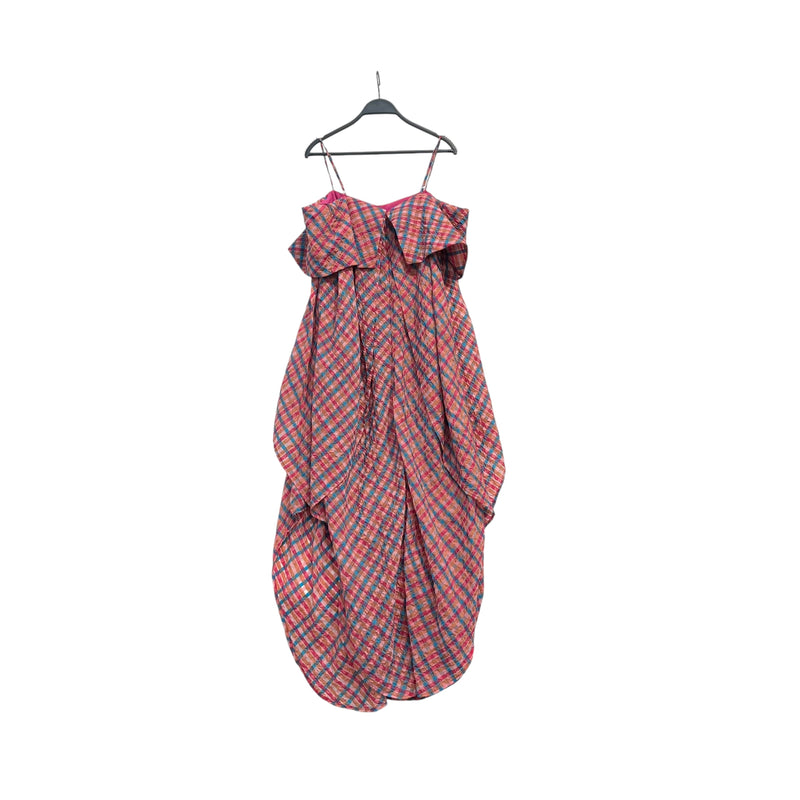 ECKHAUS LATTA/Dress/4/Plaid/Nylon/MLT/Maxi Length/LADY LIBERTY IN A FOAM GROWN