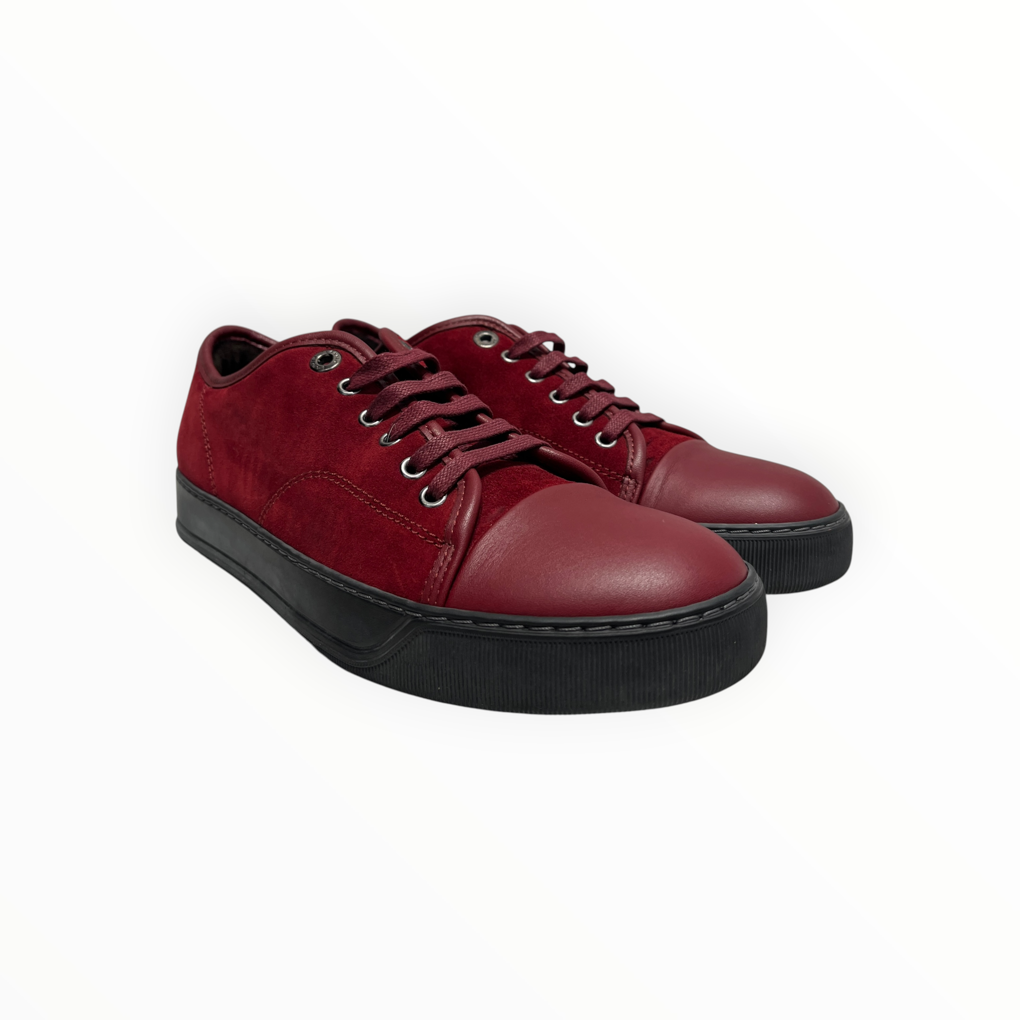 LANVIN/Low-Sneakers/US 5/Suede/RED/black bottoms leather toe box view 1