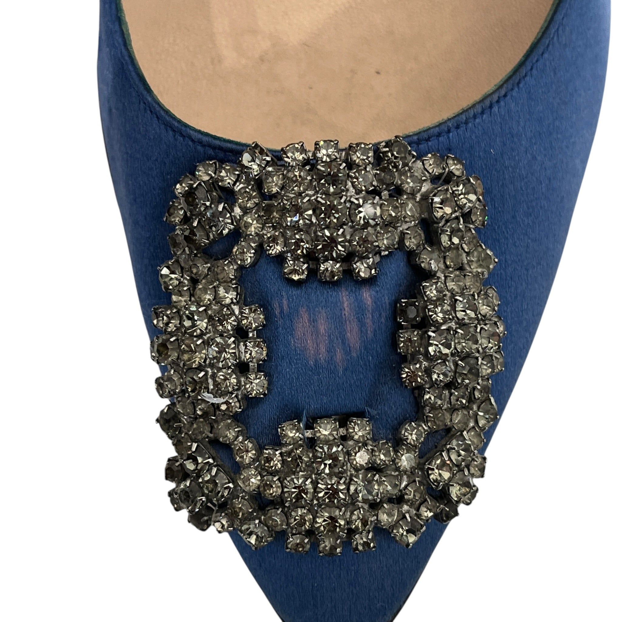 MANOLO BLAHNIK/Heels/US 8/BLU/SQUARE CRYSTAL FRONT view 6