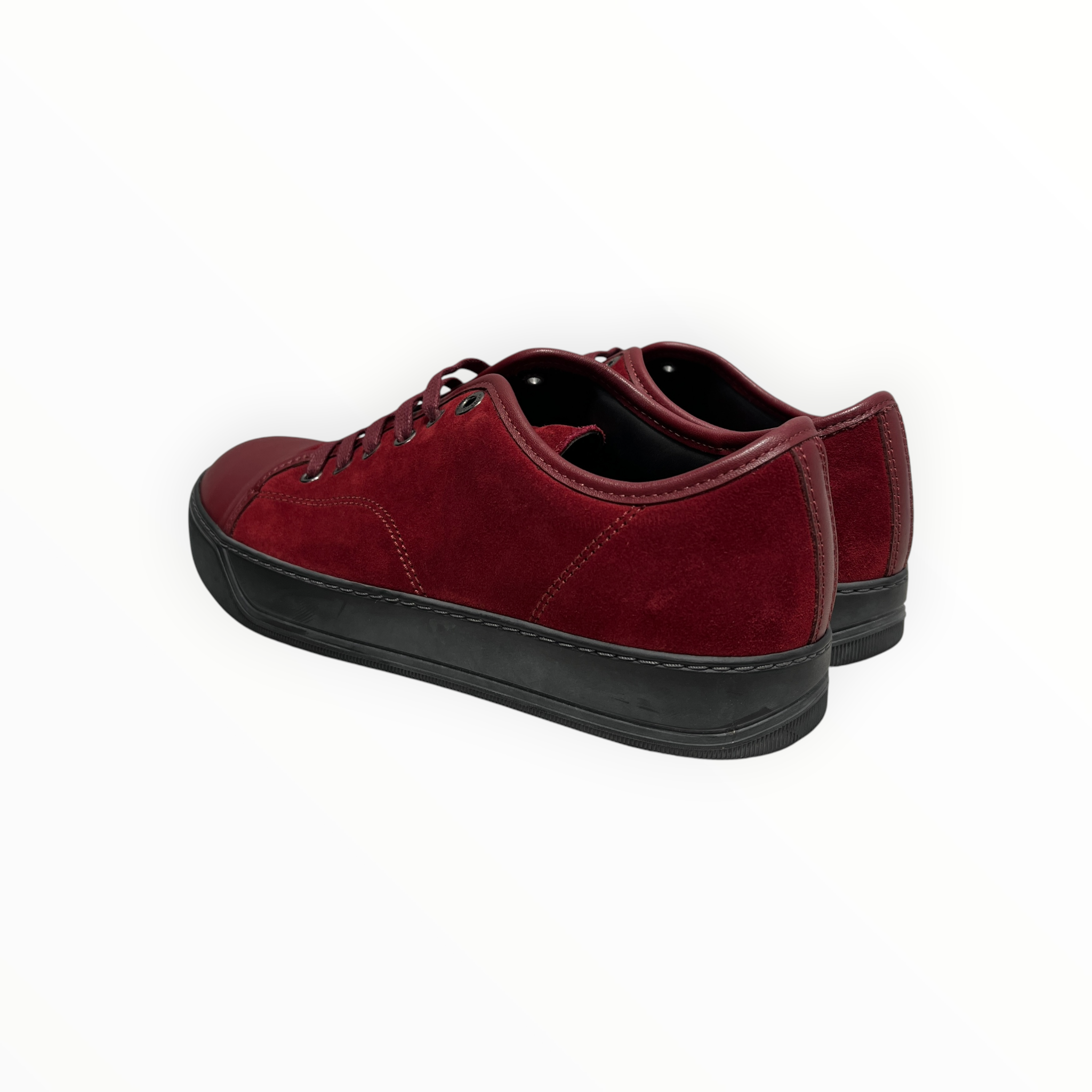 LANVIN/Low-Sneakers/US 5/Suede/RED/black bottoms leather toe box view 2