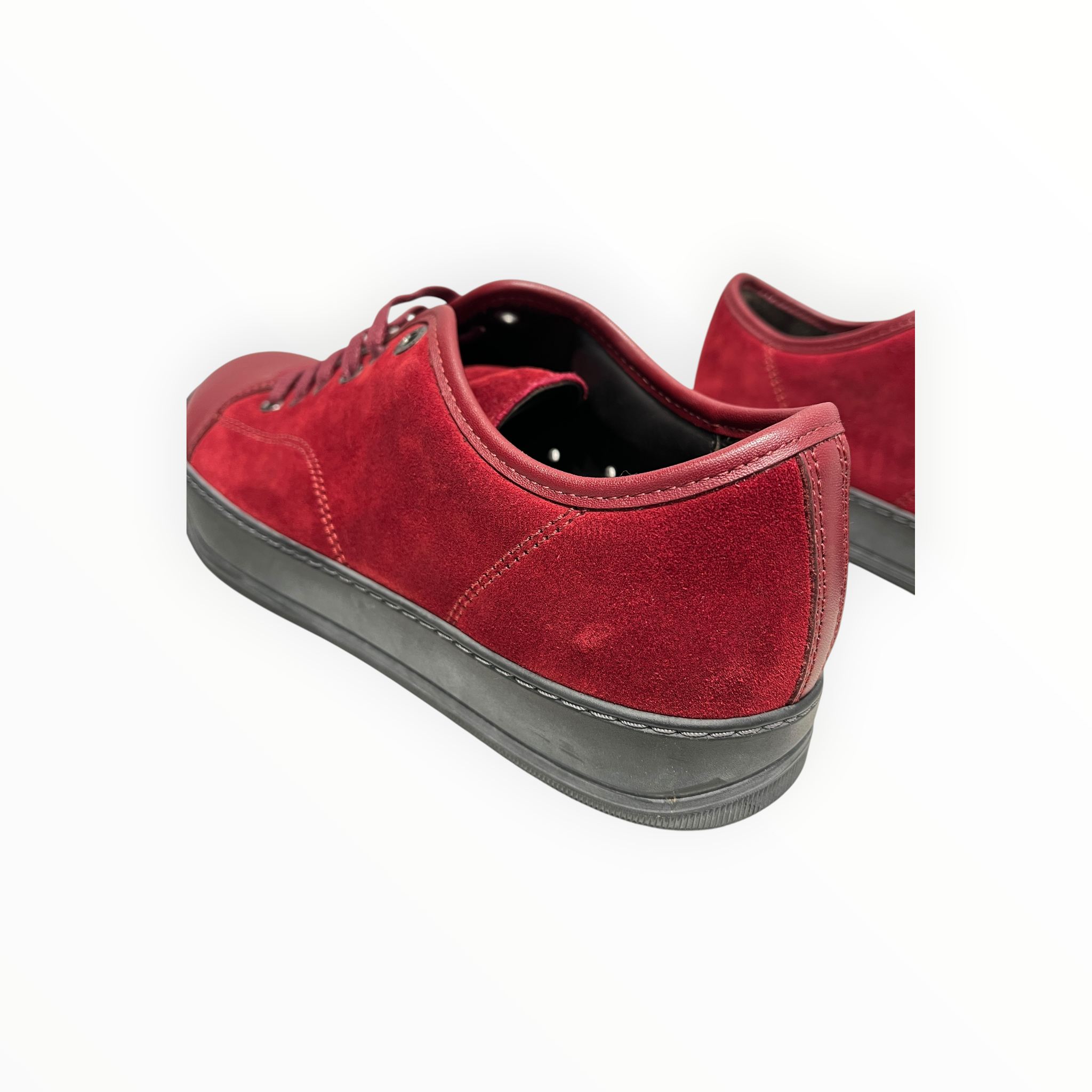 LANVIN/Low-Sneakers/US 5/Suede/RED/black bottoms leather toe box view 5