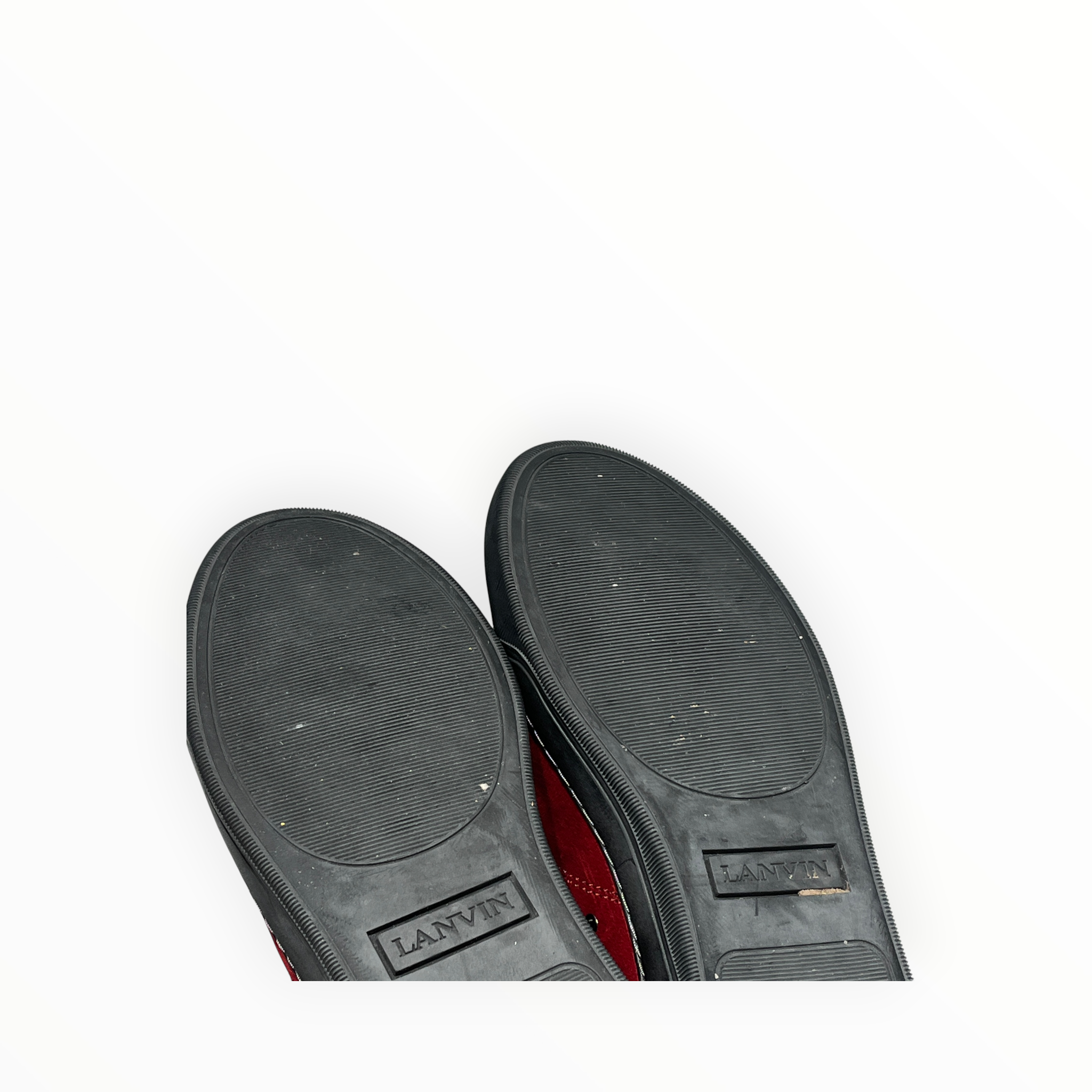 LANVIN/Low-Sneakers/US 5/Suede/RED/black bottoms leather toe box view 6