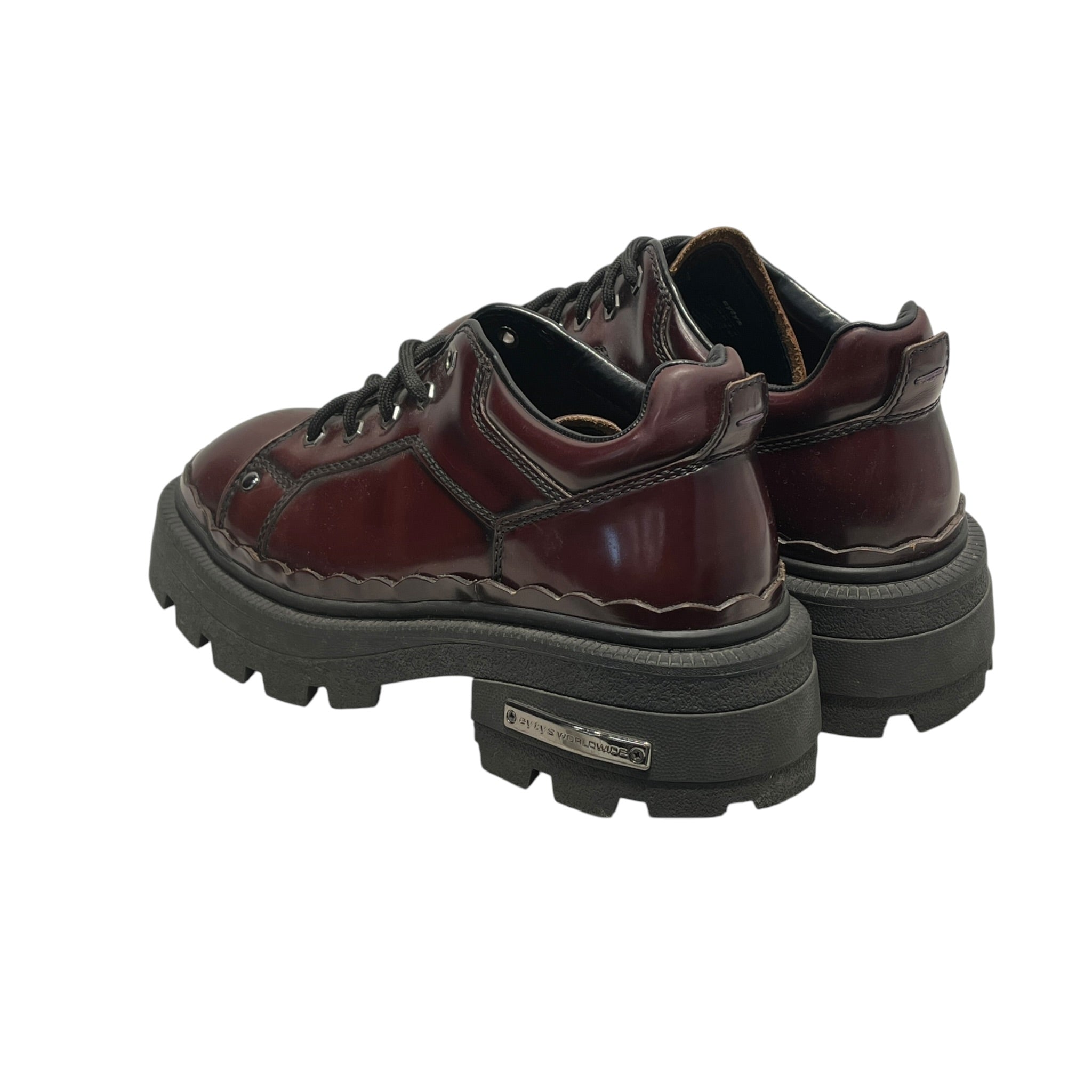 EYTYS/Shoes/US 7.5/Leather/BRD/Patent/Burgundy Detroit Derbys Chunky view 2