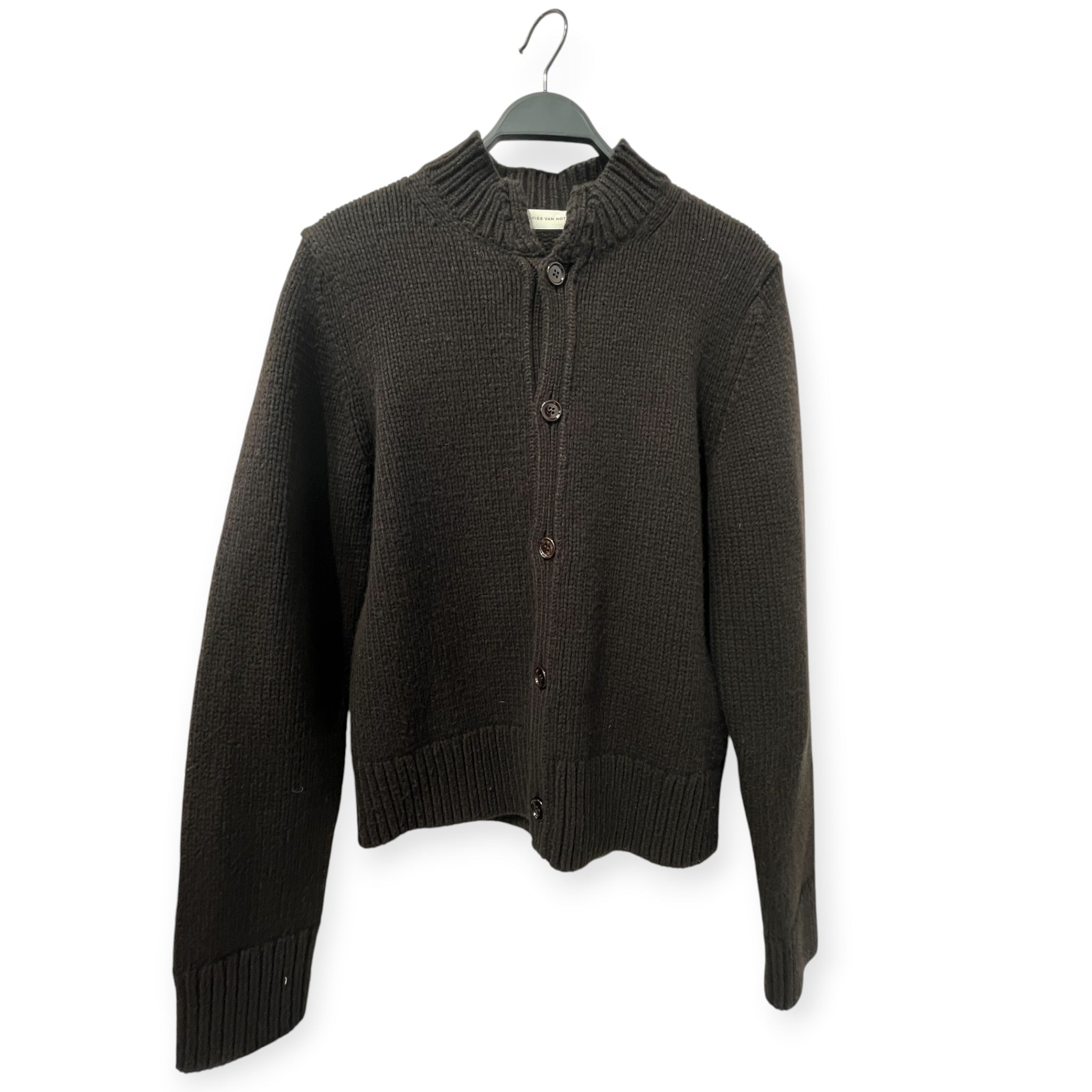 DRIES VAN NOTEN/Cardigan/L/Wool/BRW/5 BUTTON THICK KNIT view 1