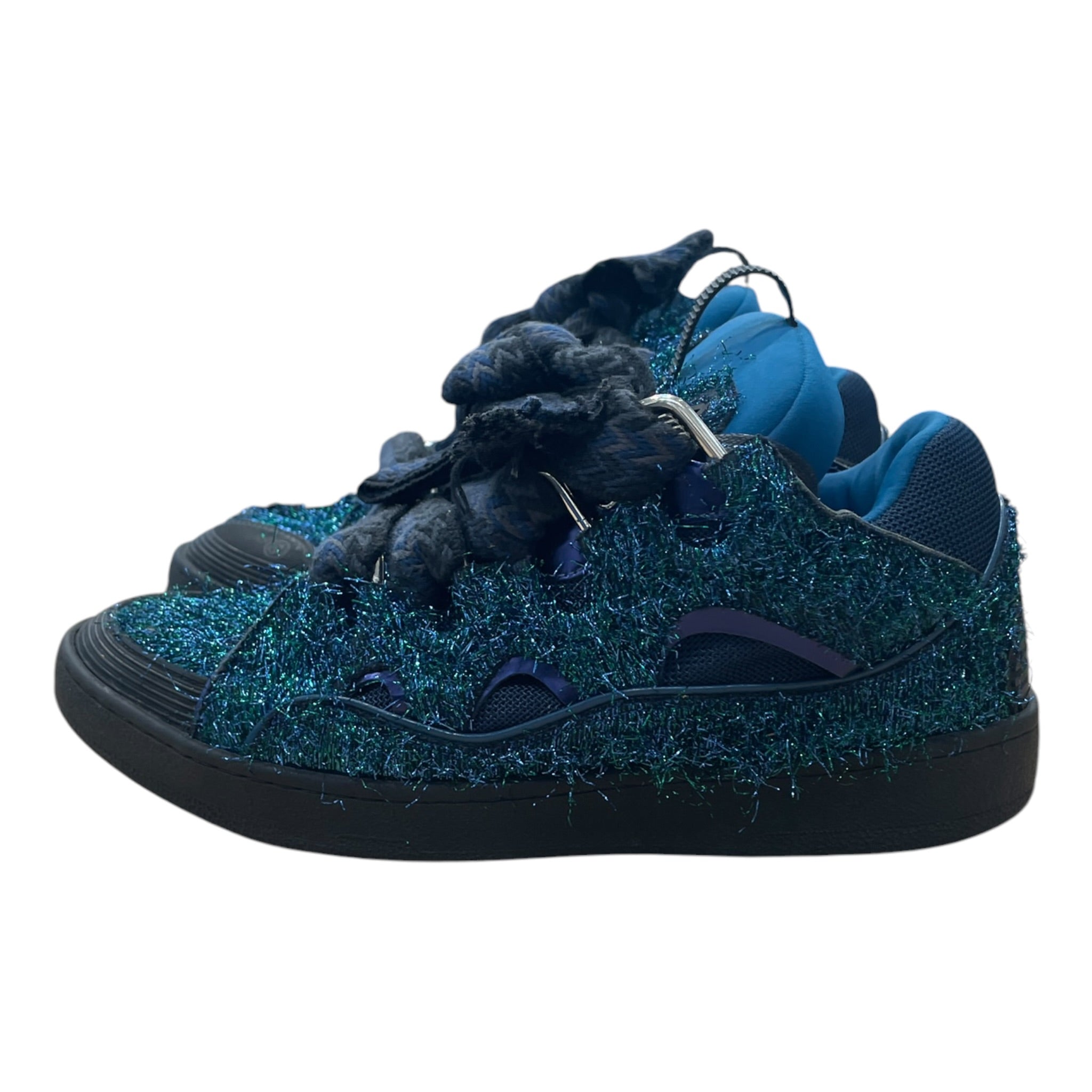 LANVIN/Low-Sneakers/EU 44/Iridescent/MLT/TINSEL CURB SNEAKER BLU/GRN view 4