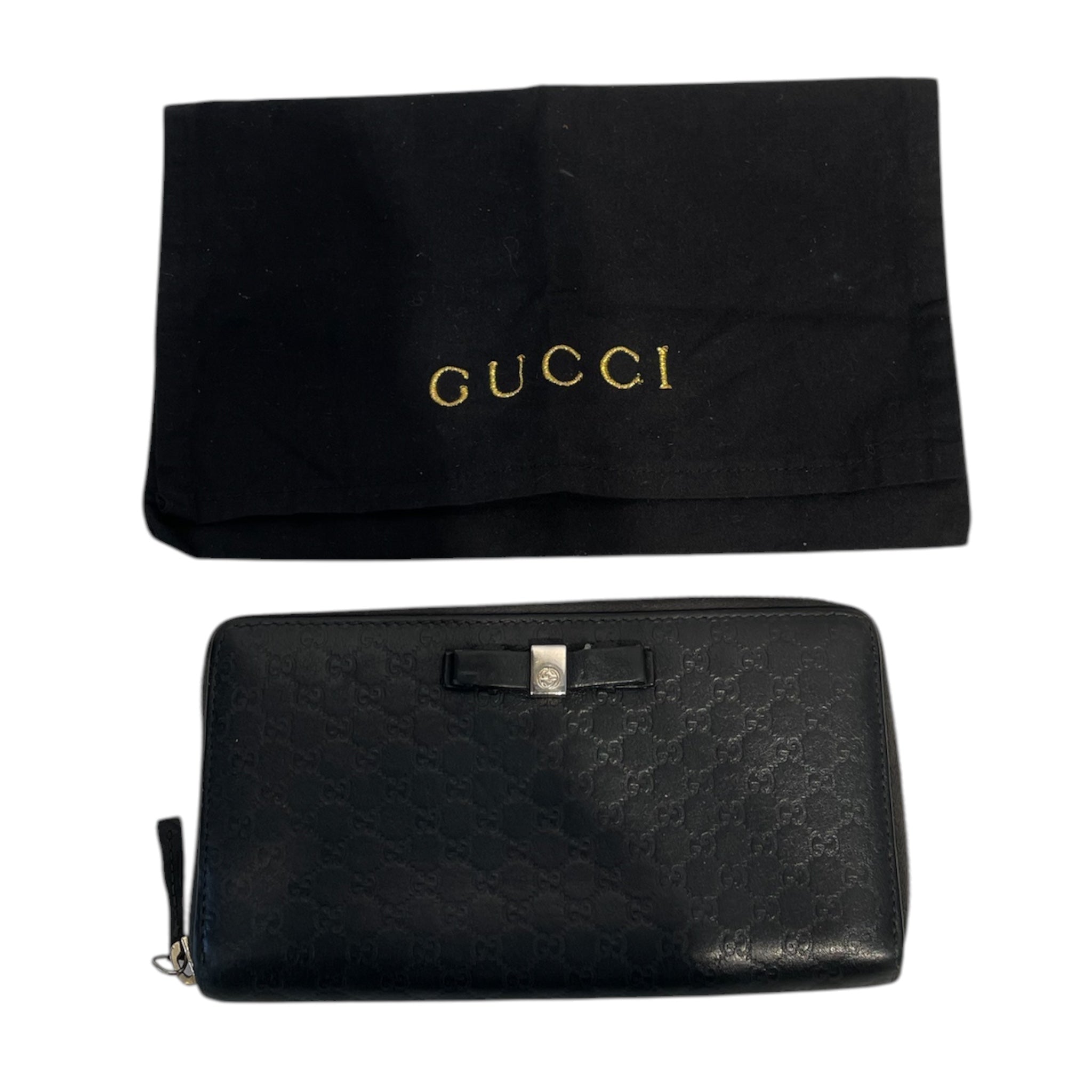 GUCCI/Long Wallet/Monogram/Leather/BLK/GUCCISSIMA BOW ZP WALLET view 4