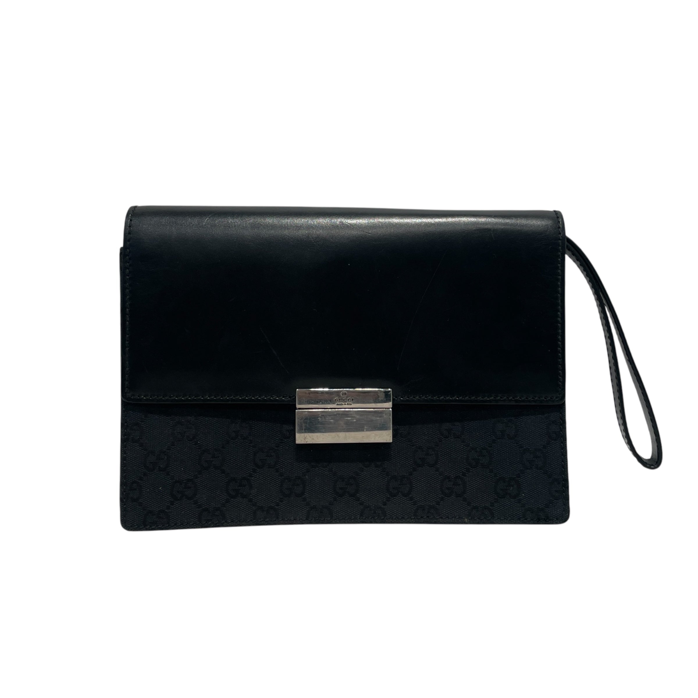 GUCCI/Bag/Leather/BLK/MONOGRAM ENVELOPE CLUTCH view 1