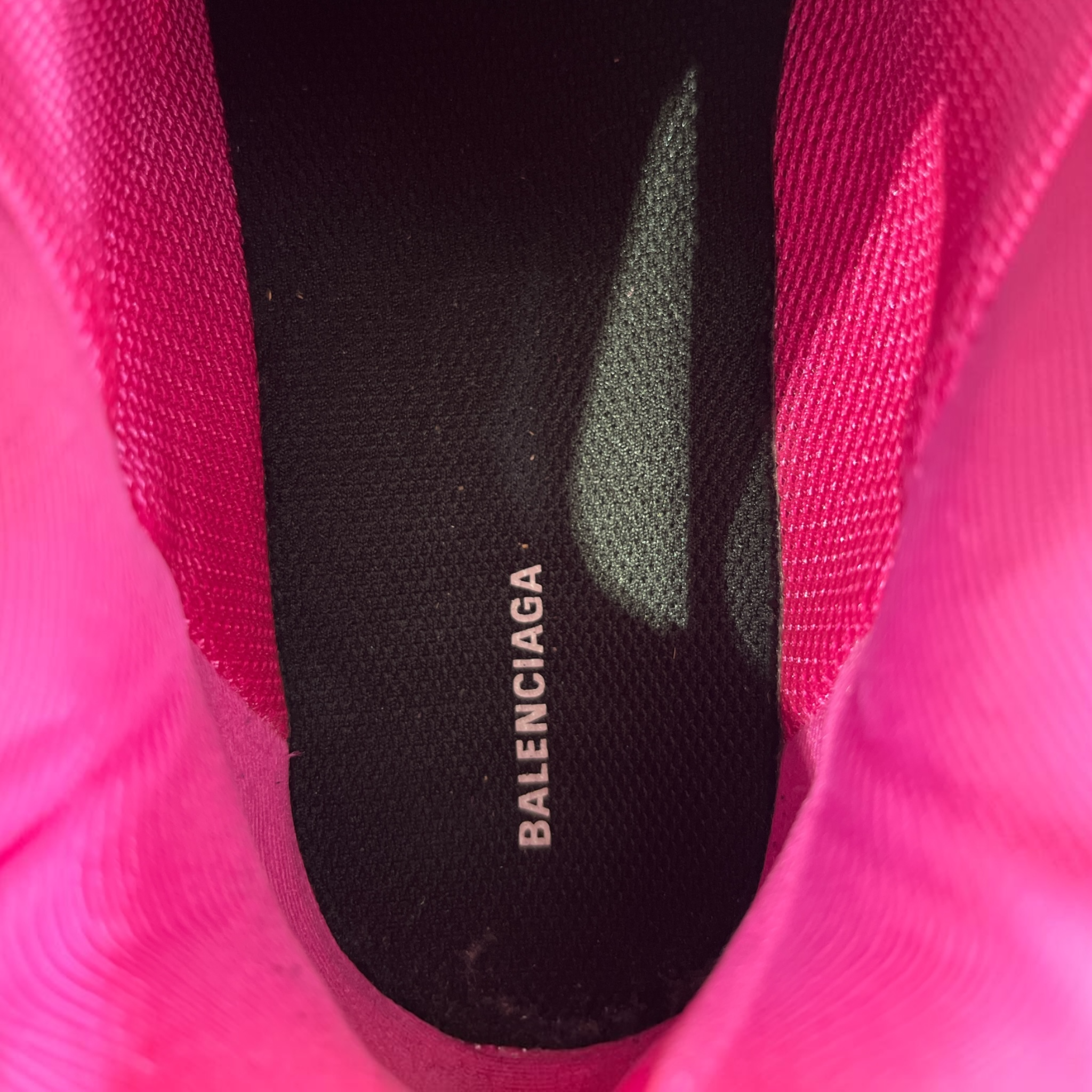 BALENCIAGA/Low-Sneakers/EU 41/Leather/WHT/TRACK WHITE AND NEON PINK view 3