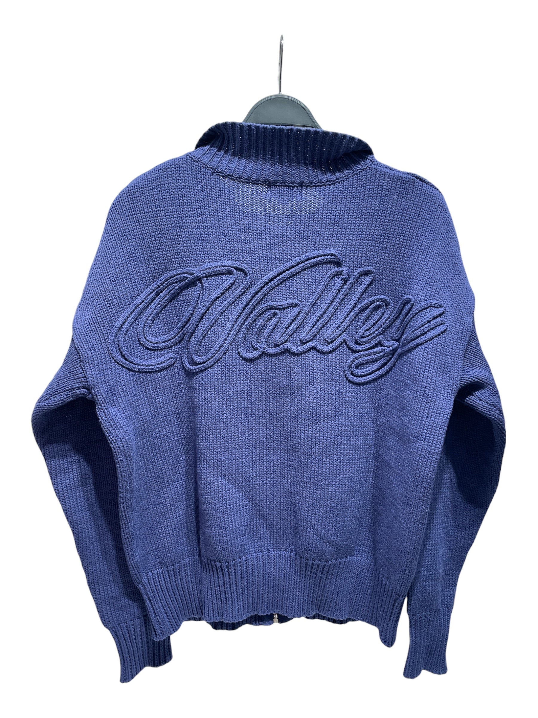 Vale/Sweater/L/Cotton/NVY/Embossed Zip Up Sweater view 2