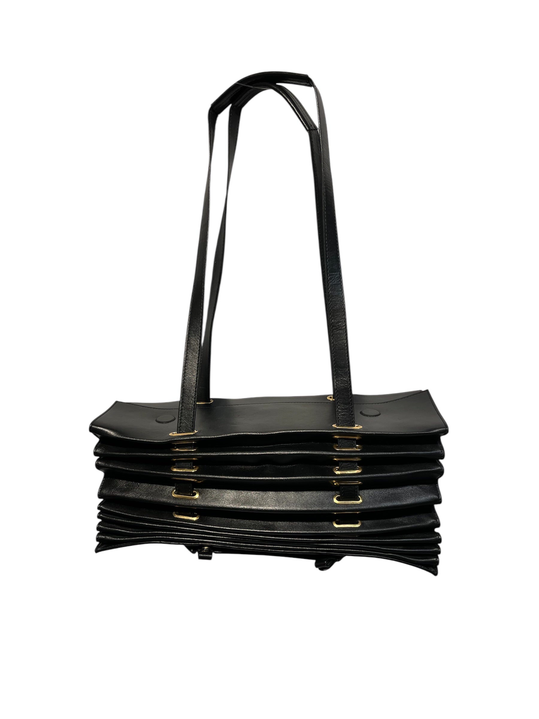 Y/PROJECT/Tote Bag/Leather/BLK/accordion view 1