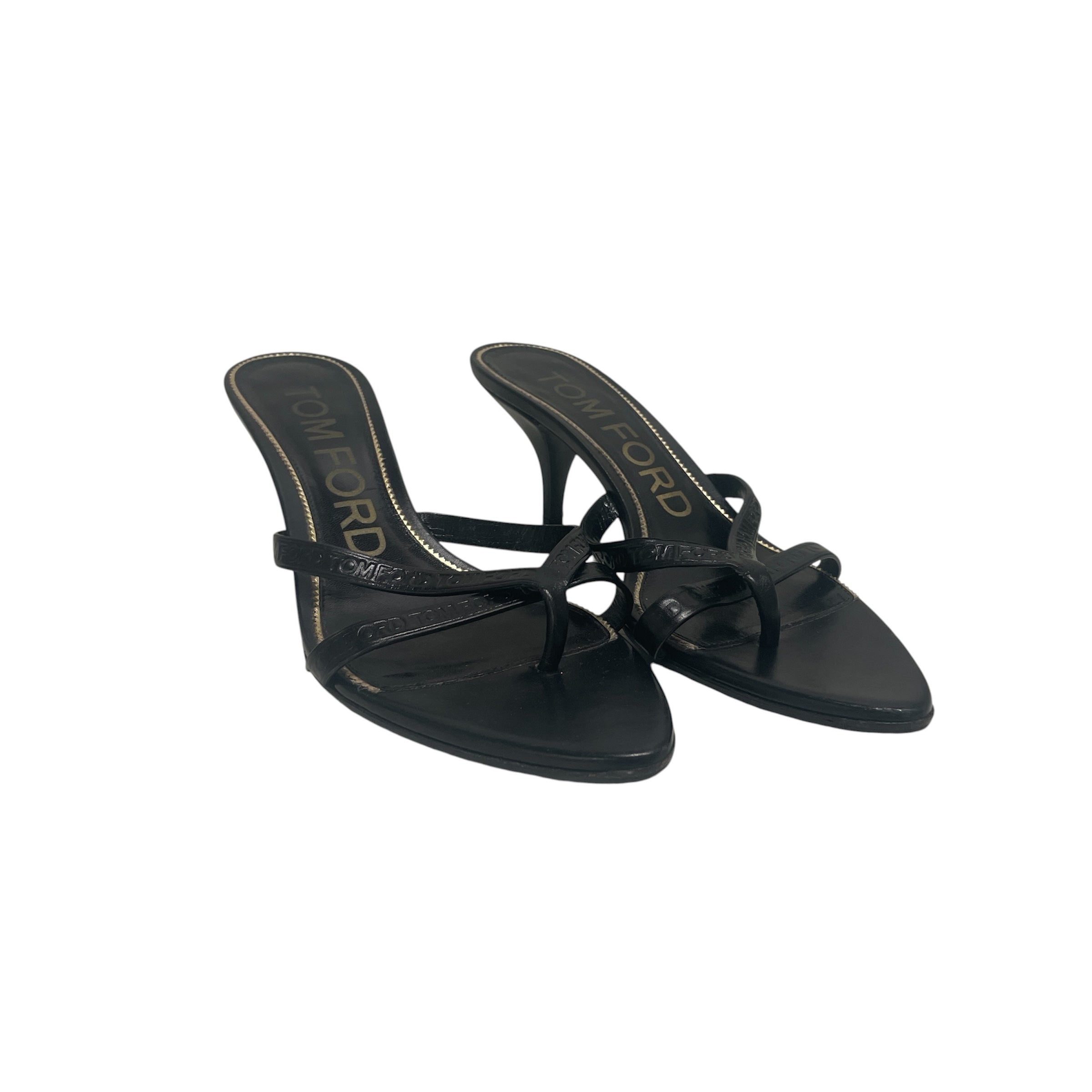 TOM FORD/Heels/US 7/Leather/BLK/text strap view 1