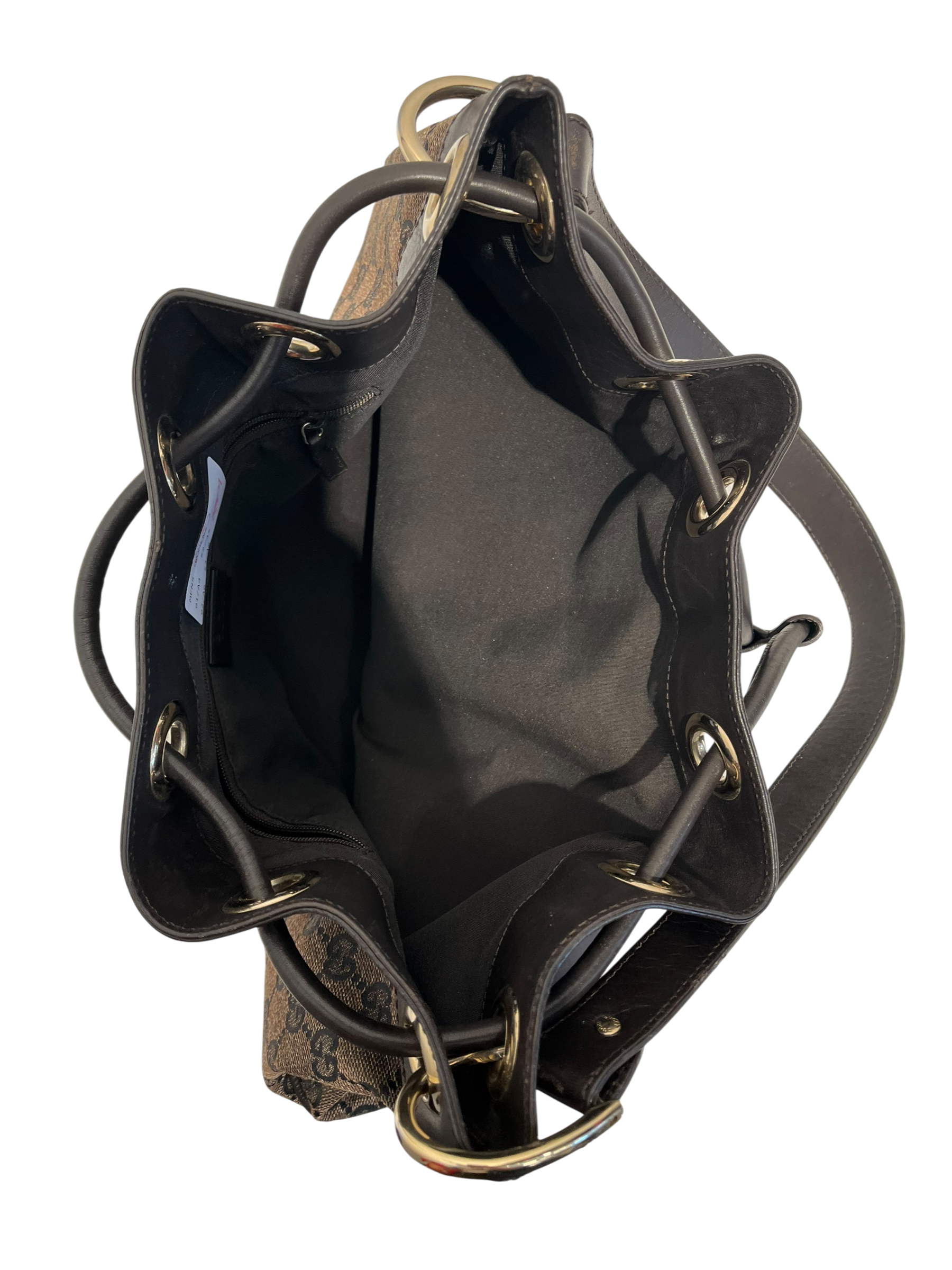GUCCI/Bag/Monogram/Cotton/BRW/Drawstring Bucket Bag view 3