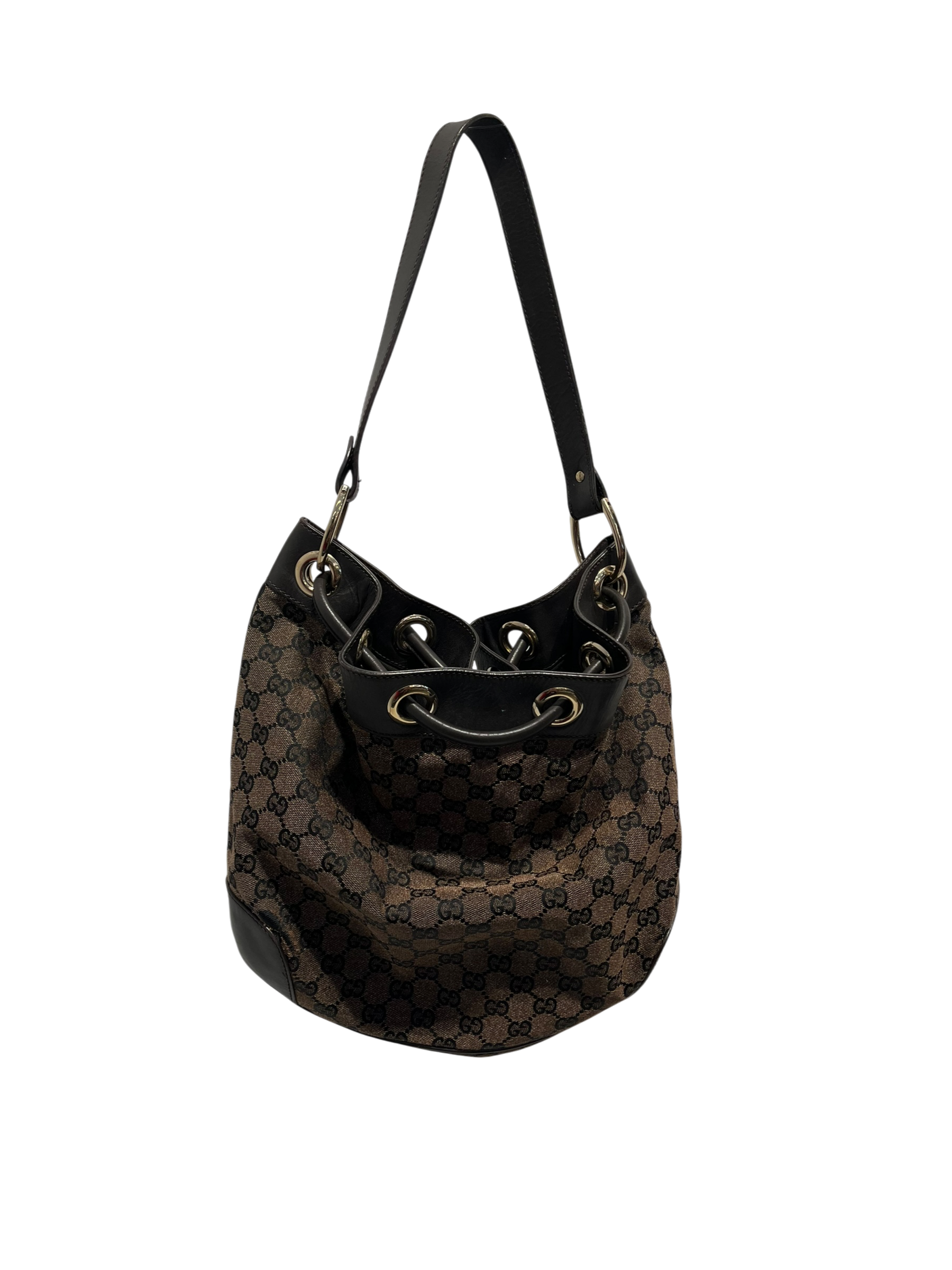 GUCCI/Bag/Monogram/Cotton/BRW/Drawstring Bucket Bag view 2