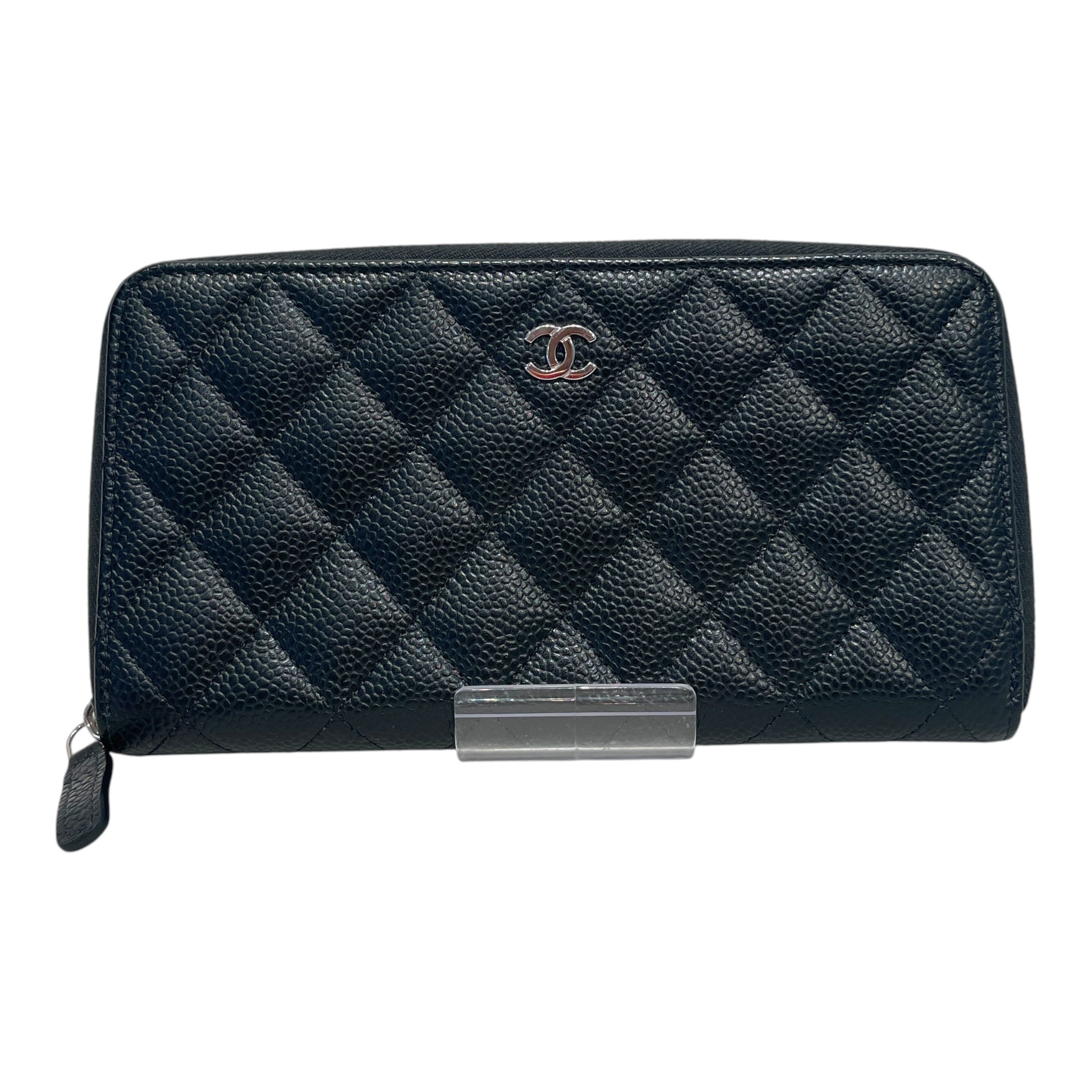 CHANEL/Long Wallet/Leather/BLK/L's/Caviar Quilted Gusset Wallet view 1