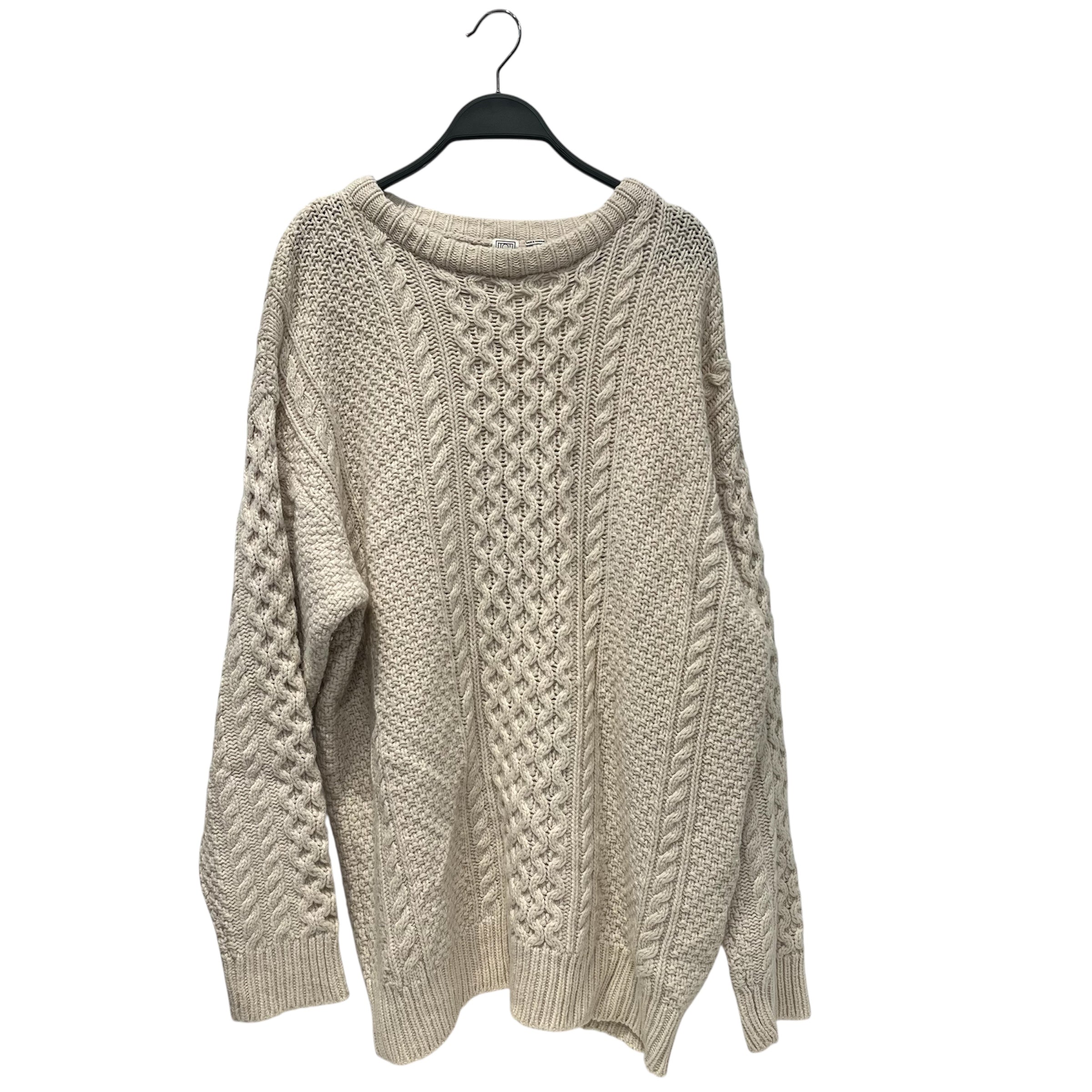 TOTEME/Heavy Sweater/M/Wool/WHT/knitted wool sweater os view 1
