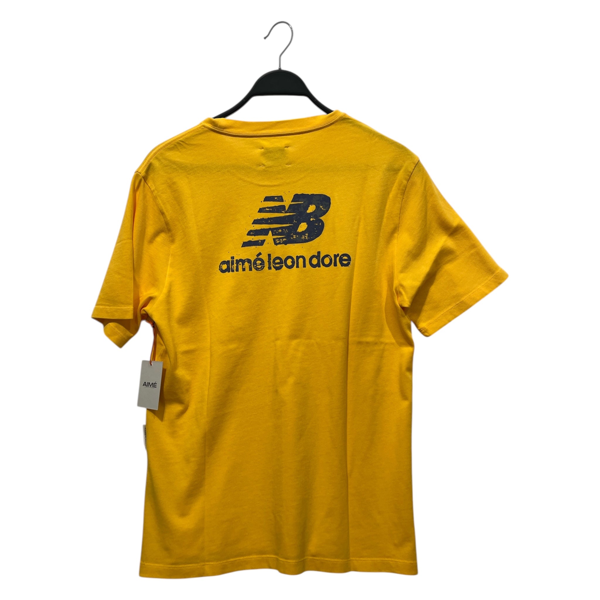 AIME LEON DORE/NEW BALANCE/T-Shirt/S/Cotton/YEL/High Neck/All Over Print/Garment Dyed Logo Tee view 2