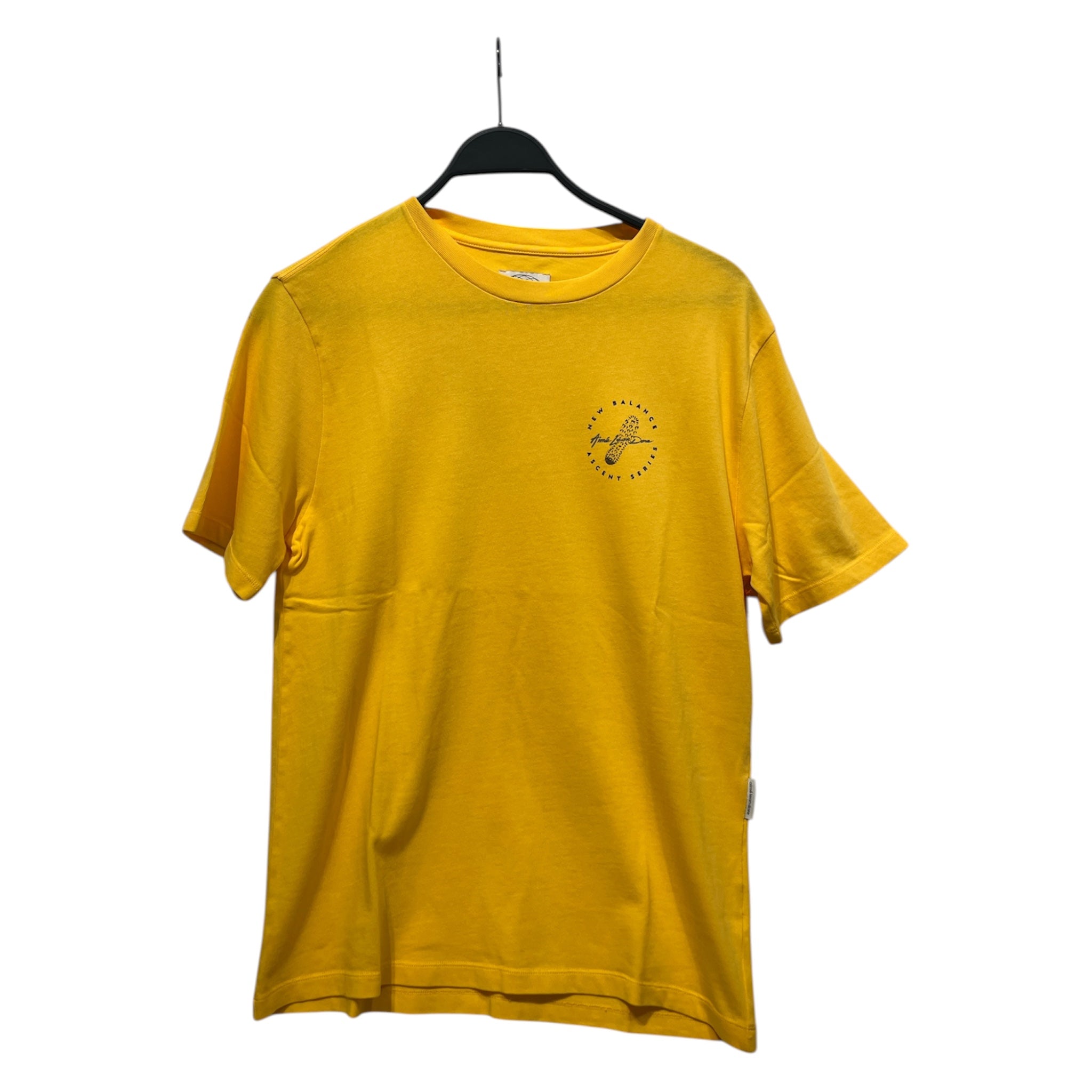 AIME LEON DORE/NEW BALANCE/T-Shirt/S/Cotton/YEL/High Neck/All Over Print/Garment Dyed Logo Tee view 1