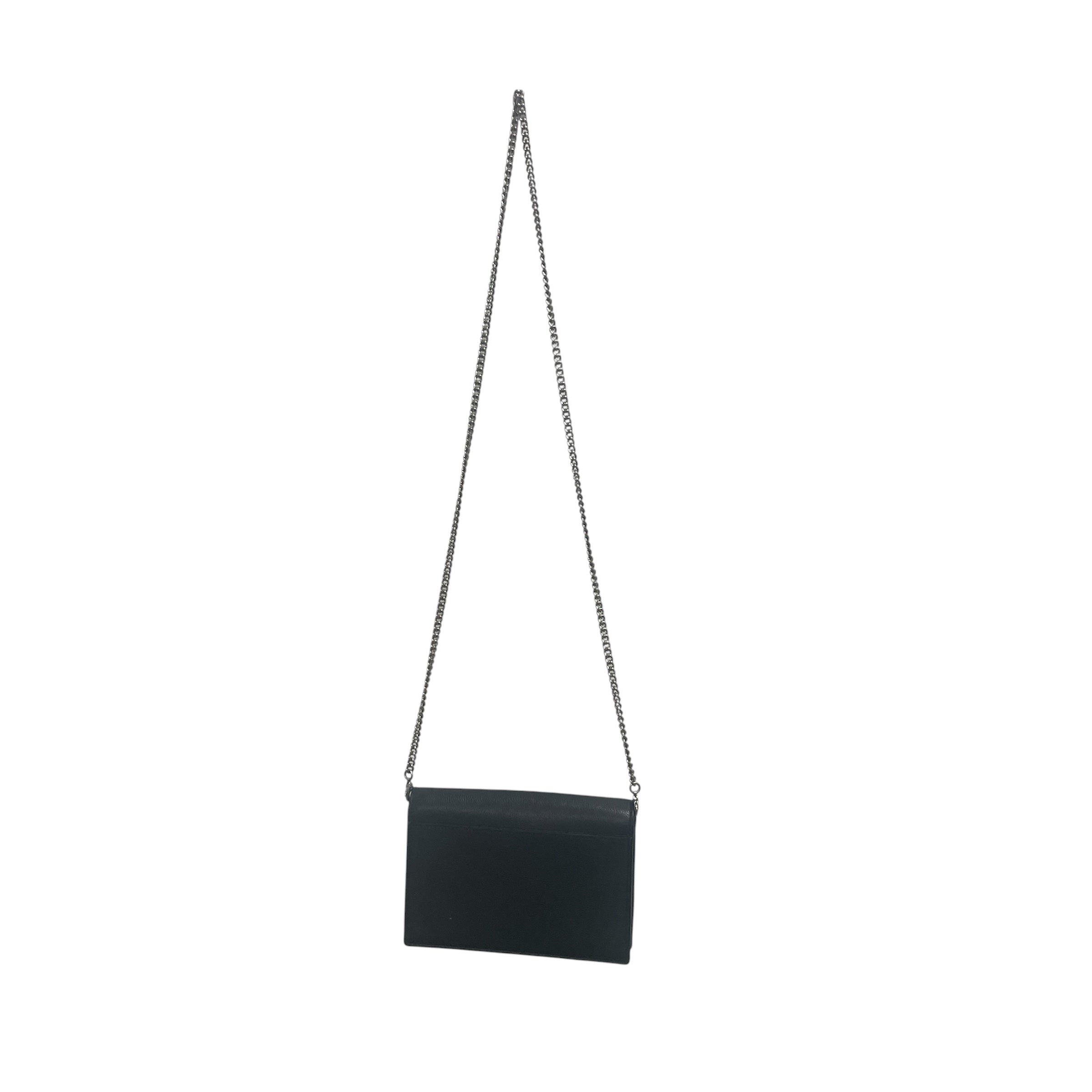 LOUIS VUITTON/Bag/Leather/BLK/evelope silverhardware view 2