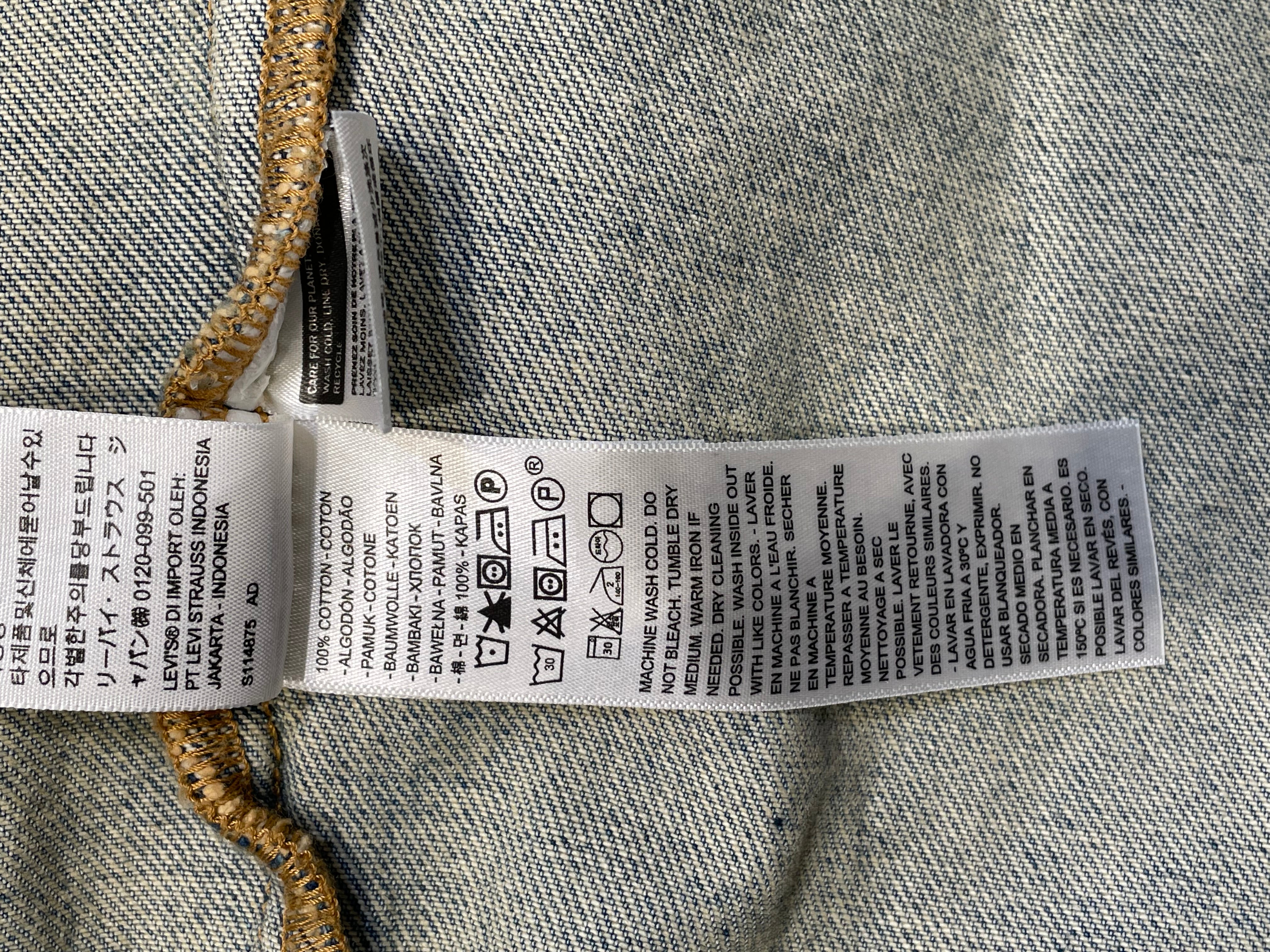 Levi's/DENIM TEARS/Denim Jkt/S/Denim/IDG/All Over Print/COTTON WREATH TUCKER JKT view 4