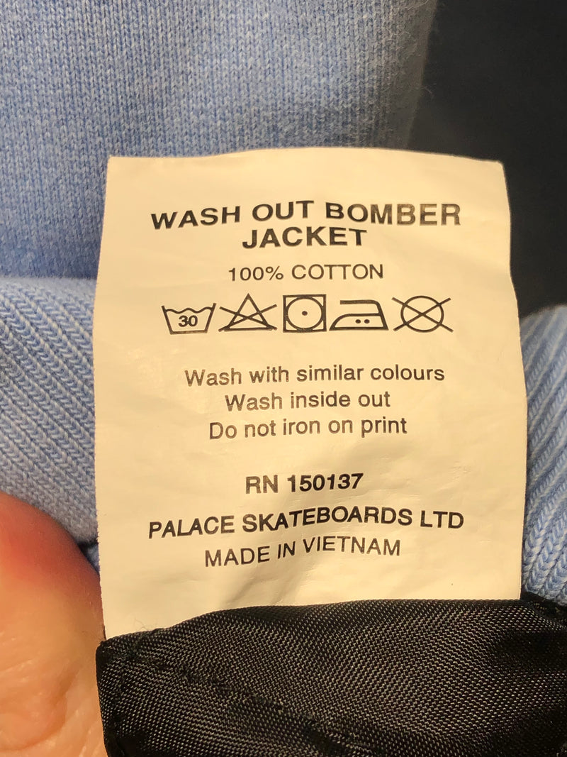 PALACE/Jacket/XL/Cotton/BLU/WASH OUT BOMBER