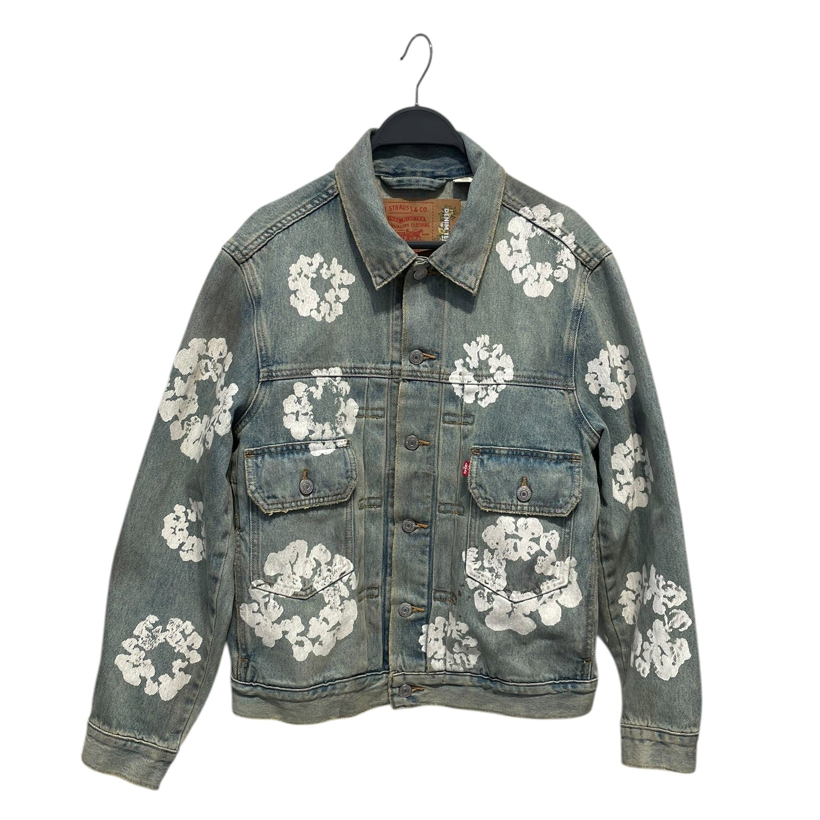 Levi's/DENIM TEARS/Denim Jkt/S/Denim/IDG/All Over Print/COTTON WREATH TUCKER JKT view 1